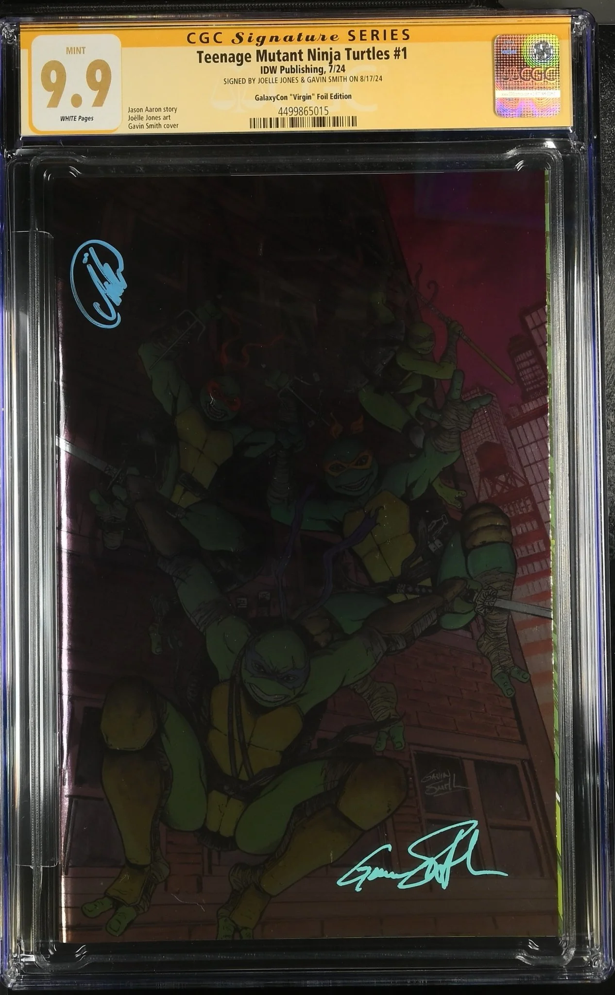 Teenage Mutant Ninja Turtles 2024 #1 Foil Virgin GalaxyCon Exclusive CGC Signature Series 9.9 Signed by Joelle Jones, Gavin Smith - Image 3