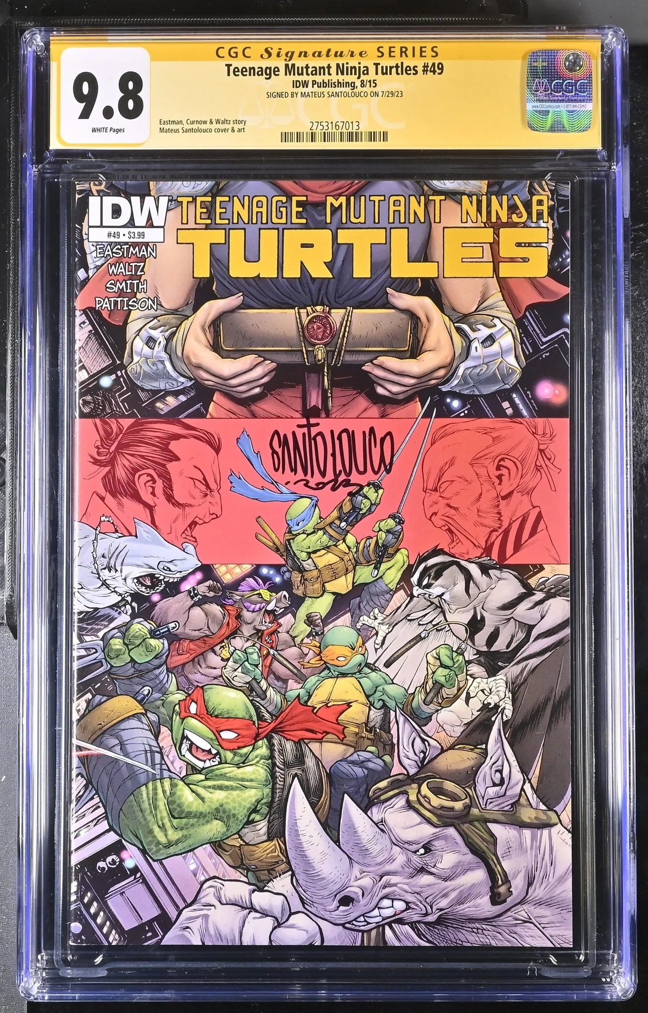 Teenage Mutant Ninja Turtles #49 IDW Publishing CGC Signature Series 9.8 Signed Mateus Santolouco - Image 4