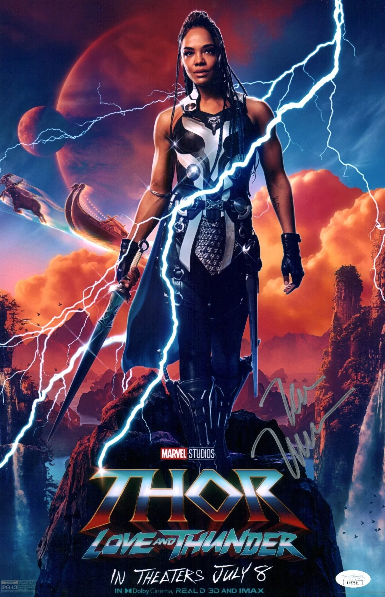 Tessa Thompson Thor: Love and Thunder 11x17 Signed Photo Poster JSA Certified Autograph