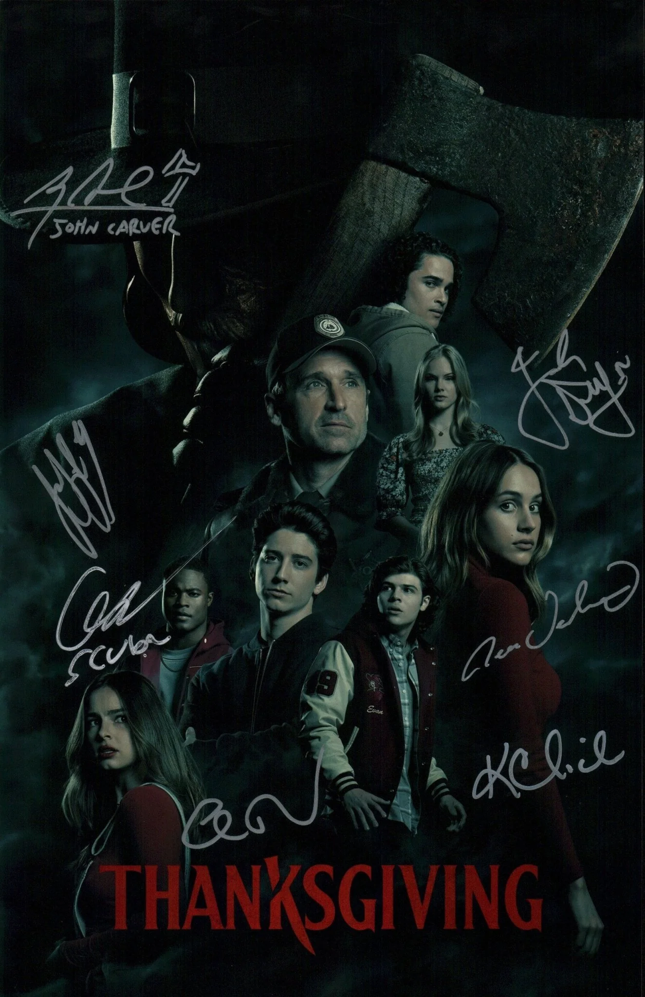 Thanksgiving Cast x7 11x17 Signed Photo JSA Certified Autograph - Image 2