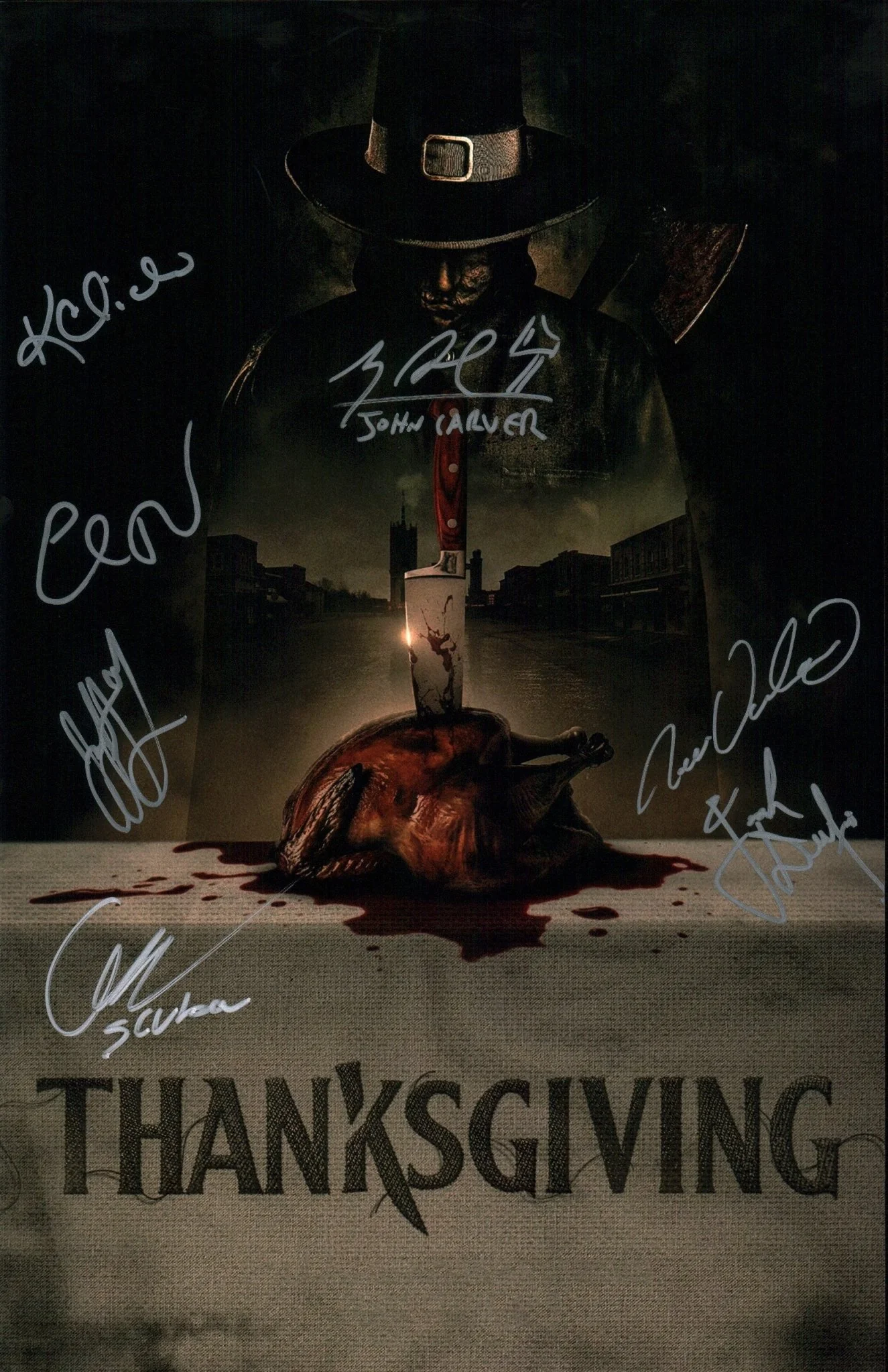 Thanksgiving Cast x7 11x17 Signed Photo JSA Certified Autograph - Image 2