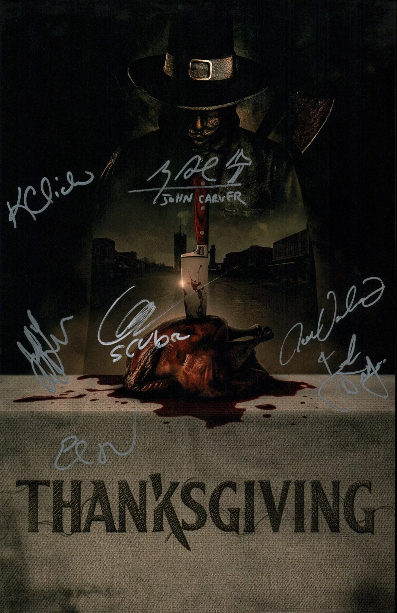 Thanksgiving Cast x7 11x17 Signed Photo JSA Certified Autograph - Image 3