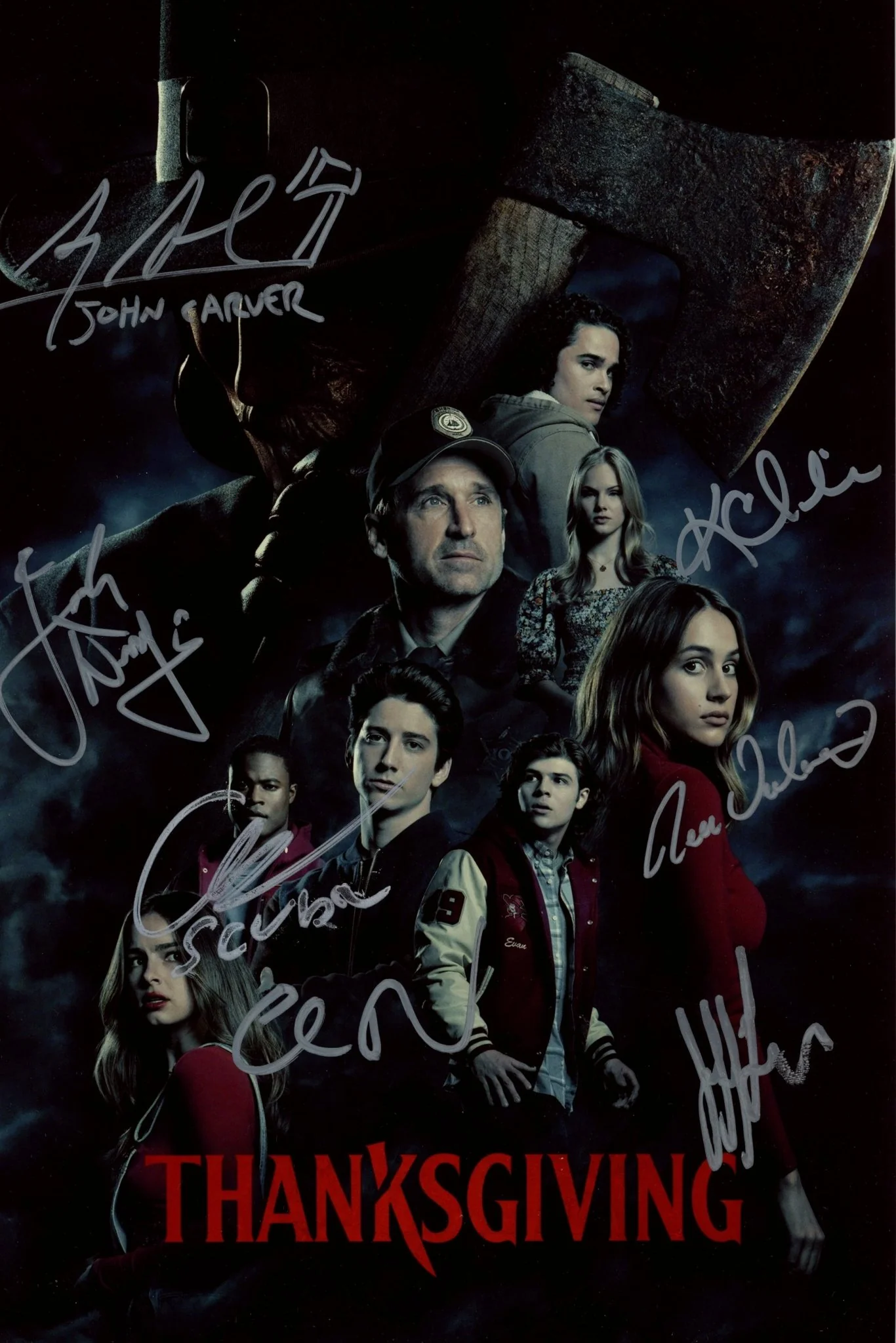 Thanksgiving Cast x7 8x12 Signed Photo JSA Certified Autograph - Image 5