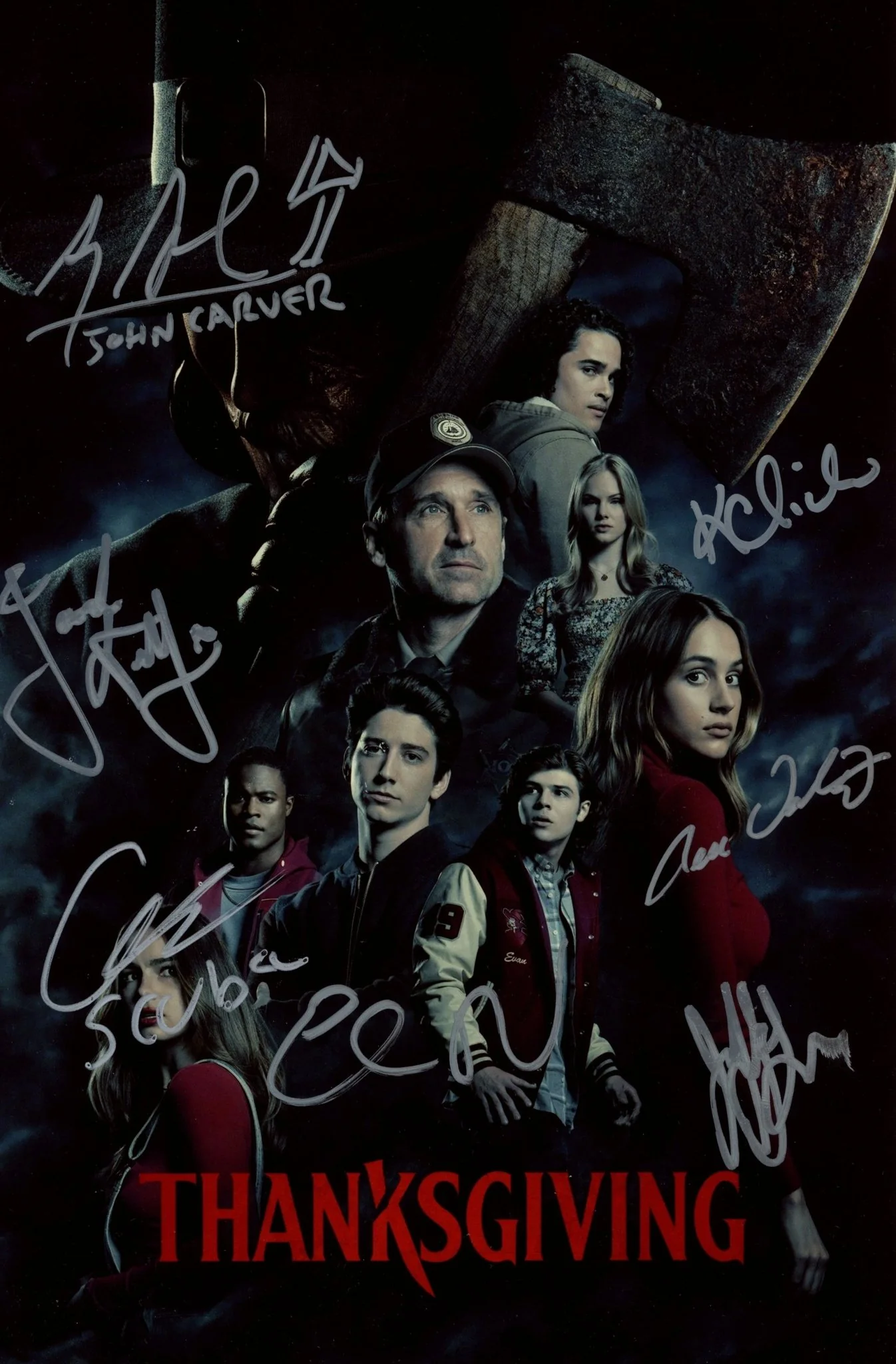 Thanksgiving Cast x7 8x12 Signed Photo JSA Certified Autograph - Image 6