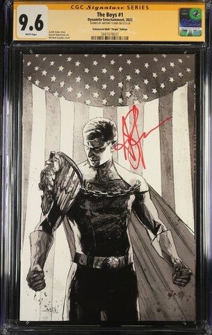 The Boys #1 B&W Virgin Dynamite Entertainment CGC Signature Series 9.6 Signed Antony Starr - Image 2