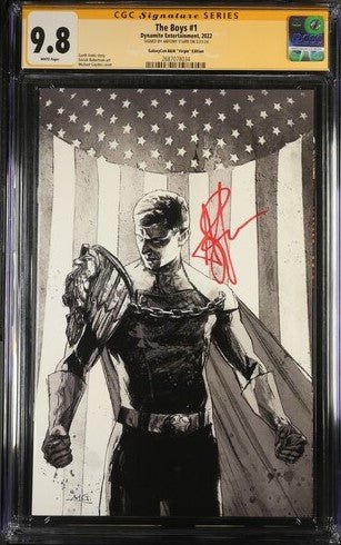 The Boys #1 B&W Virgin Dynamite Entertainment CGC Signature Series 9.8 Signed Antony Starr - Image 4
