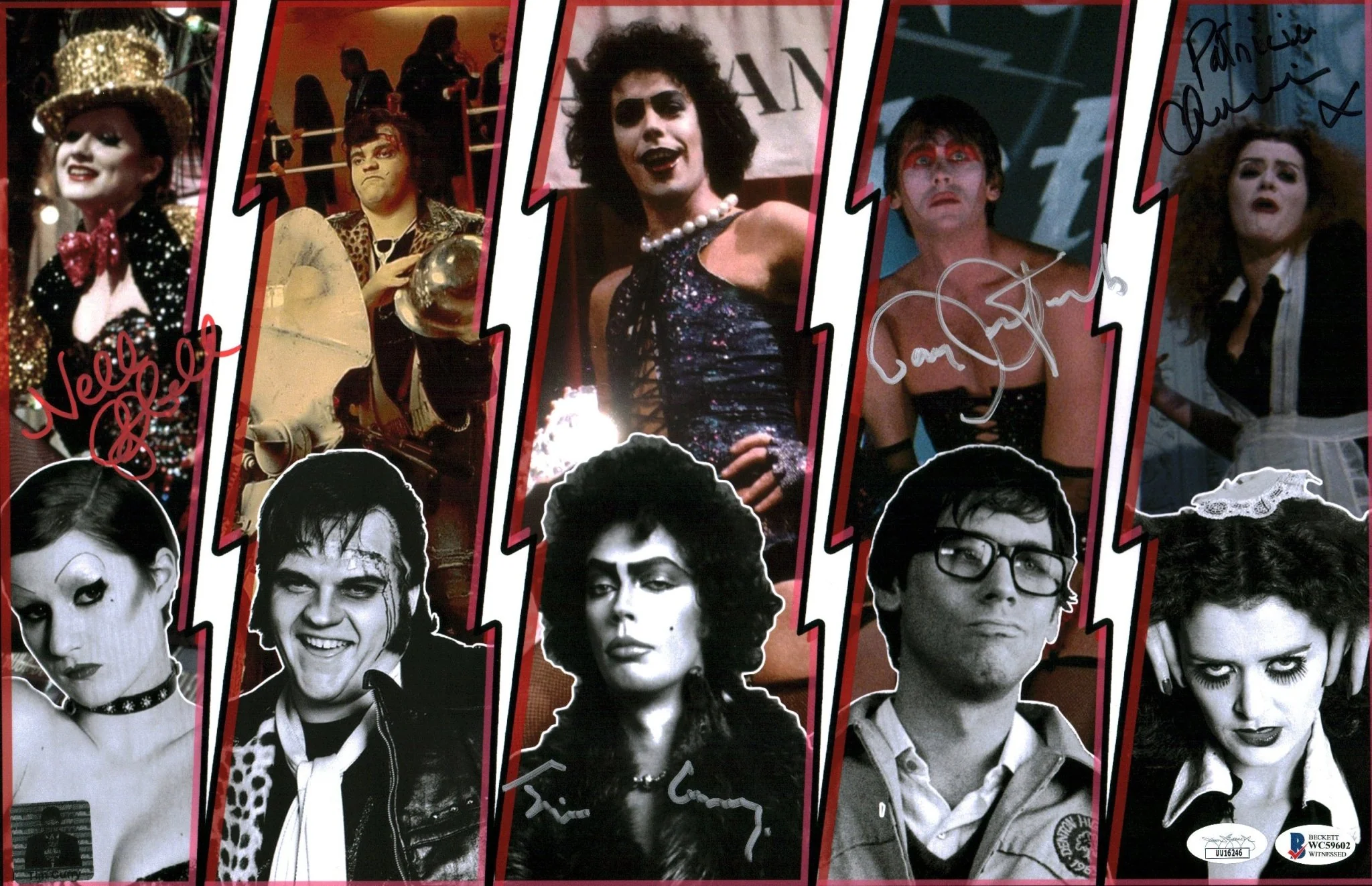 The Rocky Horror Picture Show 11x17 Photo Poster Cast x4 Signed  Bostwick, Campbell, Curry, Quinn JSA Beckett Certified Autograph - Image 2