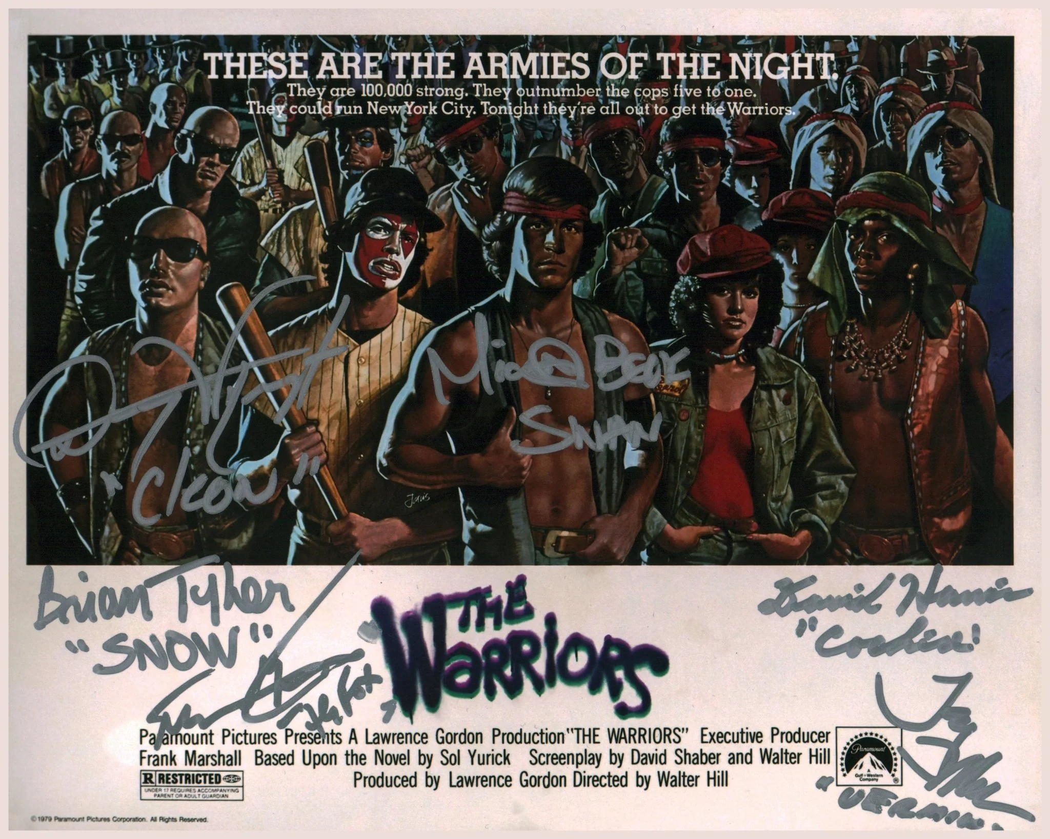 The Warriors 8x10 Cast x6 Signed Photo Tyler, Harris, Wright, Beck, Waites, Michos JSA Certified Autograph - Image 4
