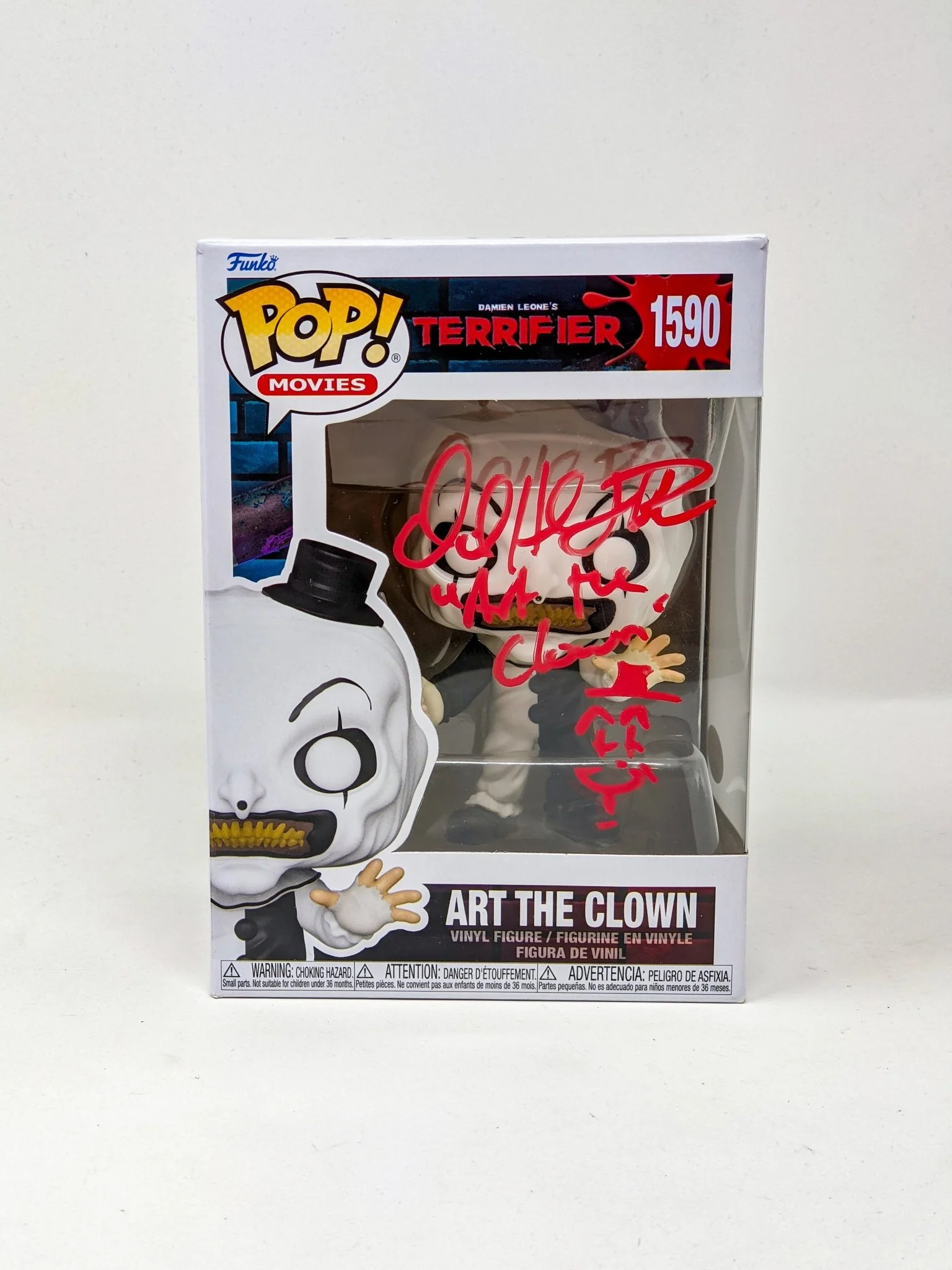 David Howard Thornton Terrifier Art The Clown #1590 Signed Funko Pop JSA Certified Autograph - Image 3