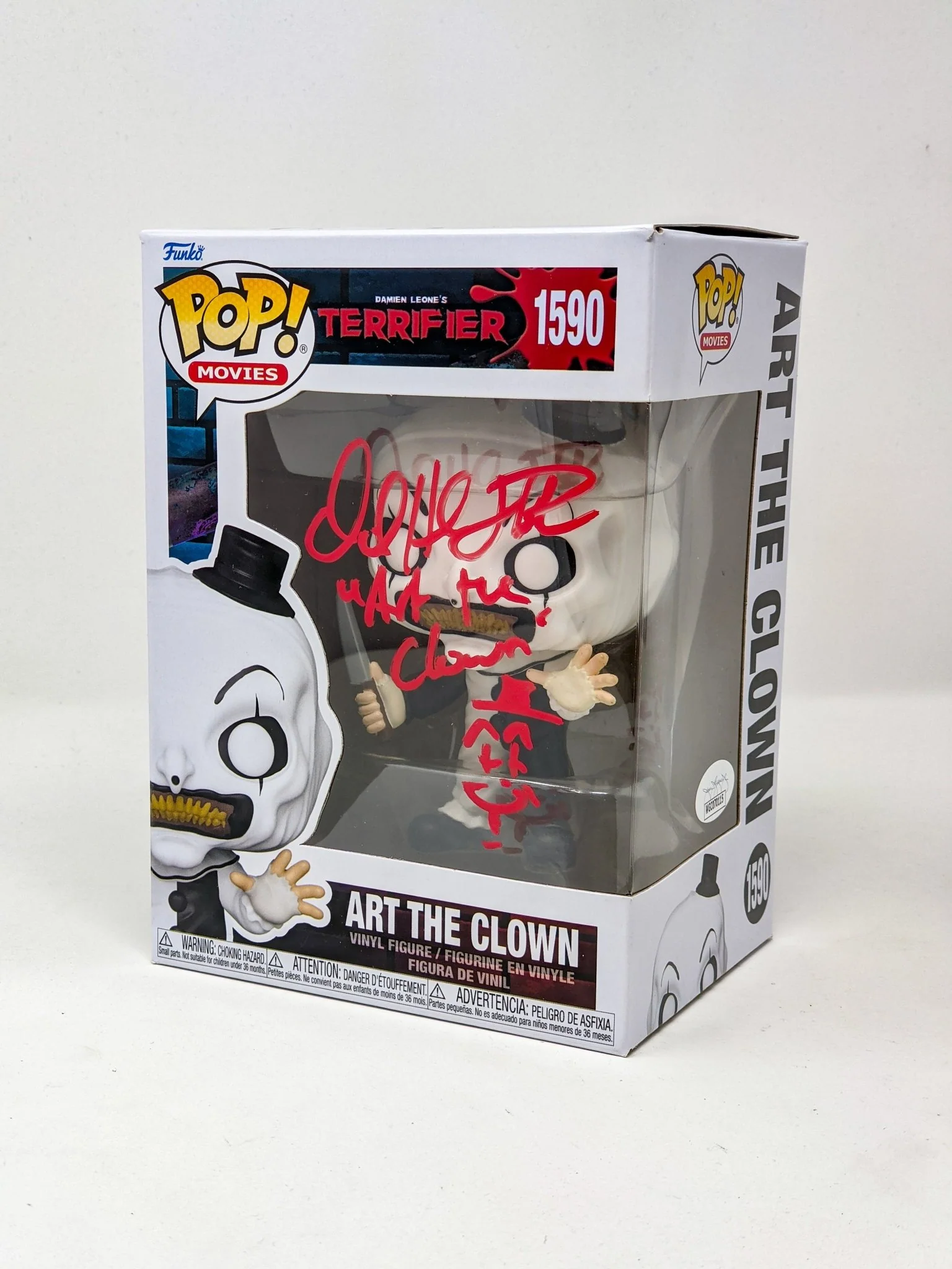 David Howard Thornton Terrifier Art The Clown #1590 Signed Funko Pop JSA Certified Autograph - Image 4