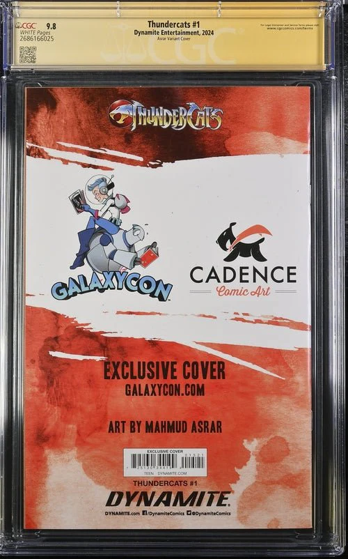 Thundercats #1 Asrar Variant Cover GalaxyCon Exclusive CGC Signature Series 9.8 x2 Signed Moss, Shalvey - Image 3