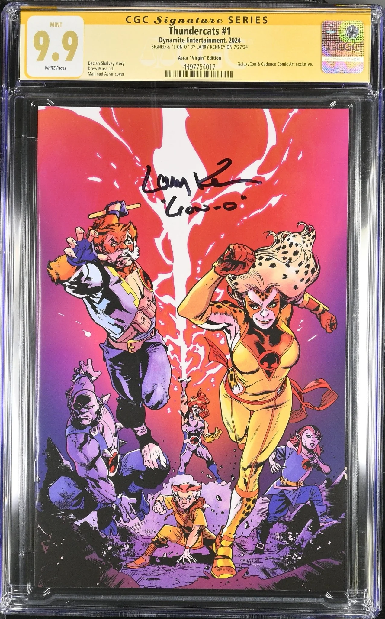Thundercats #1 Asrar Virgin Variant Cover GalaxyCon Exclusive CGC Signature Series 9.9 Signed Larry Kenney - Image 2