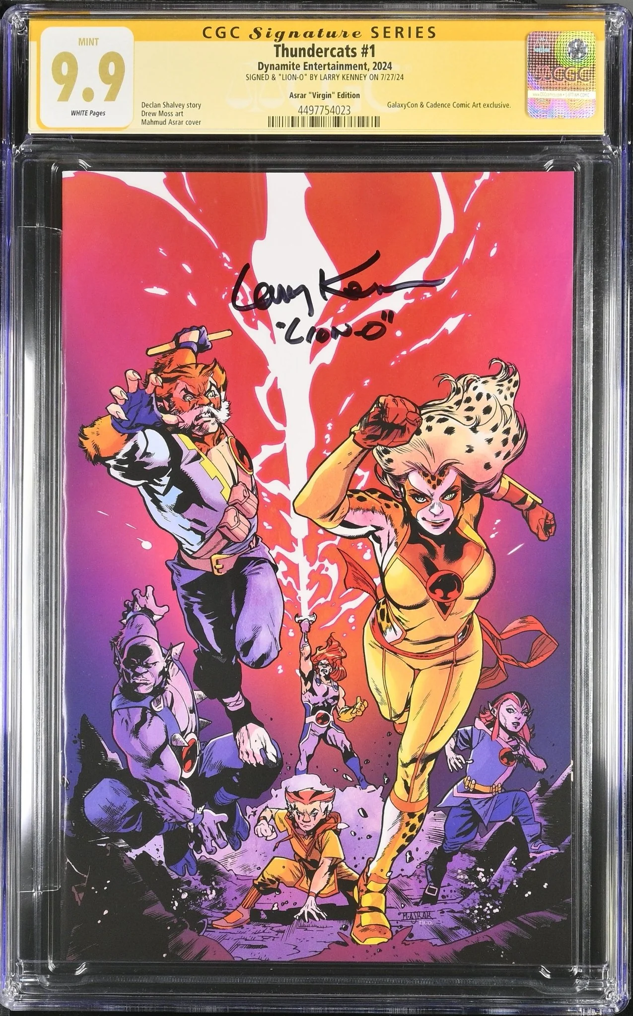 Thundercats #1 Asrar Virgin Variant Cover GalaxyCon Exclusive CGC Signature Series 9.9 Signed Larry Kenney - Image 3