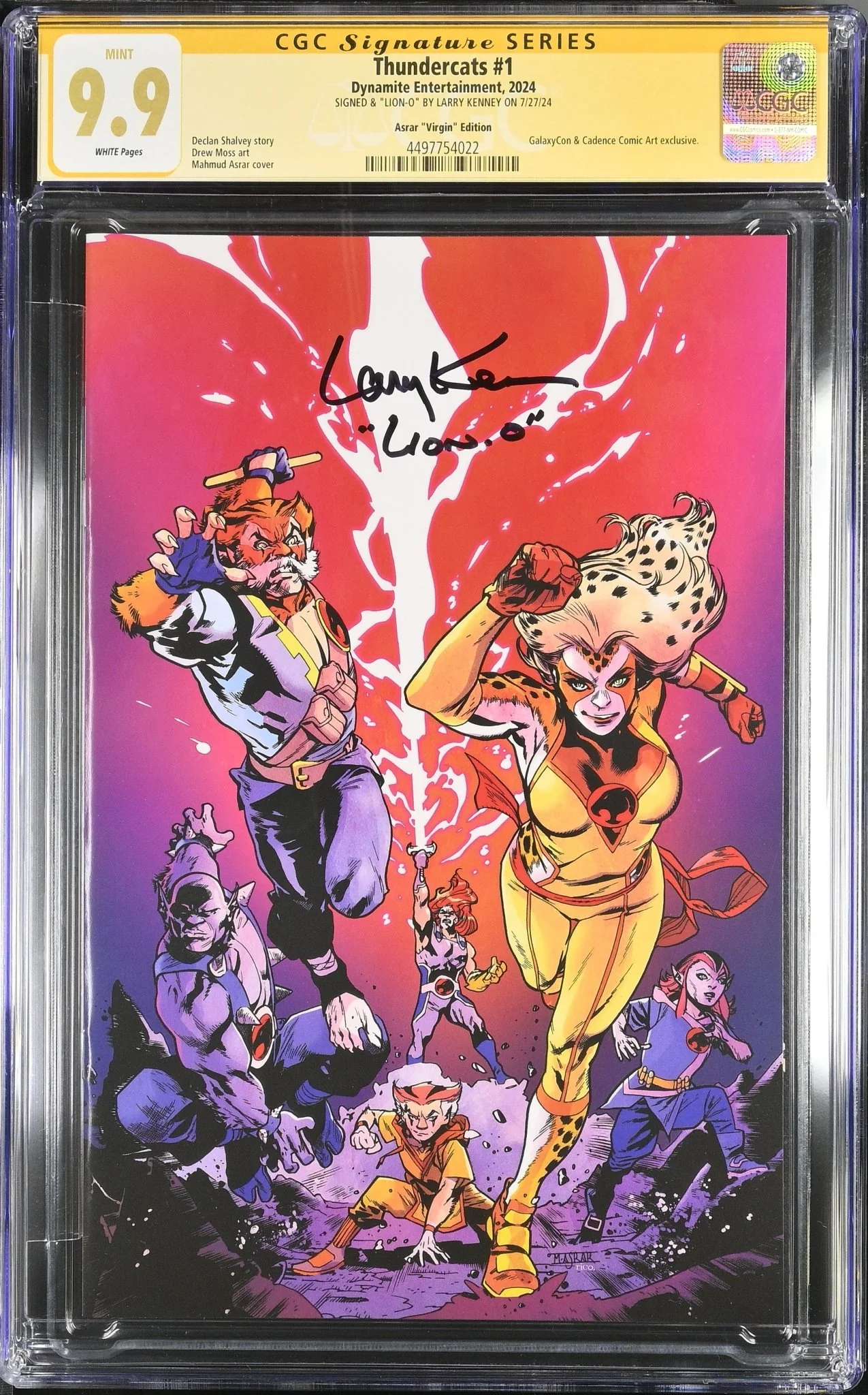 Thundercats #1 Asrar Virgin Variant Cover GalaxyCon Exclusive CGC Signature Series 9.9 Signed Larry Kenney - Image 4