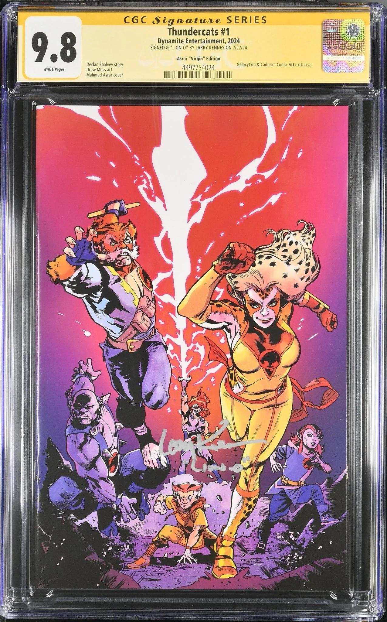 Thundercats #1 Asrar Virgin Variant Cover GalaxyCon Exclusive CGC Signature Series 9.8 Signed Larry Kenney - Image 3