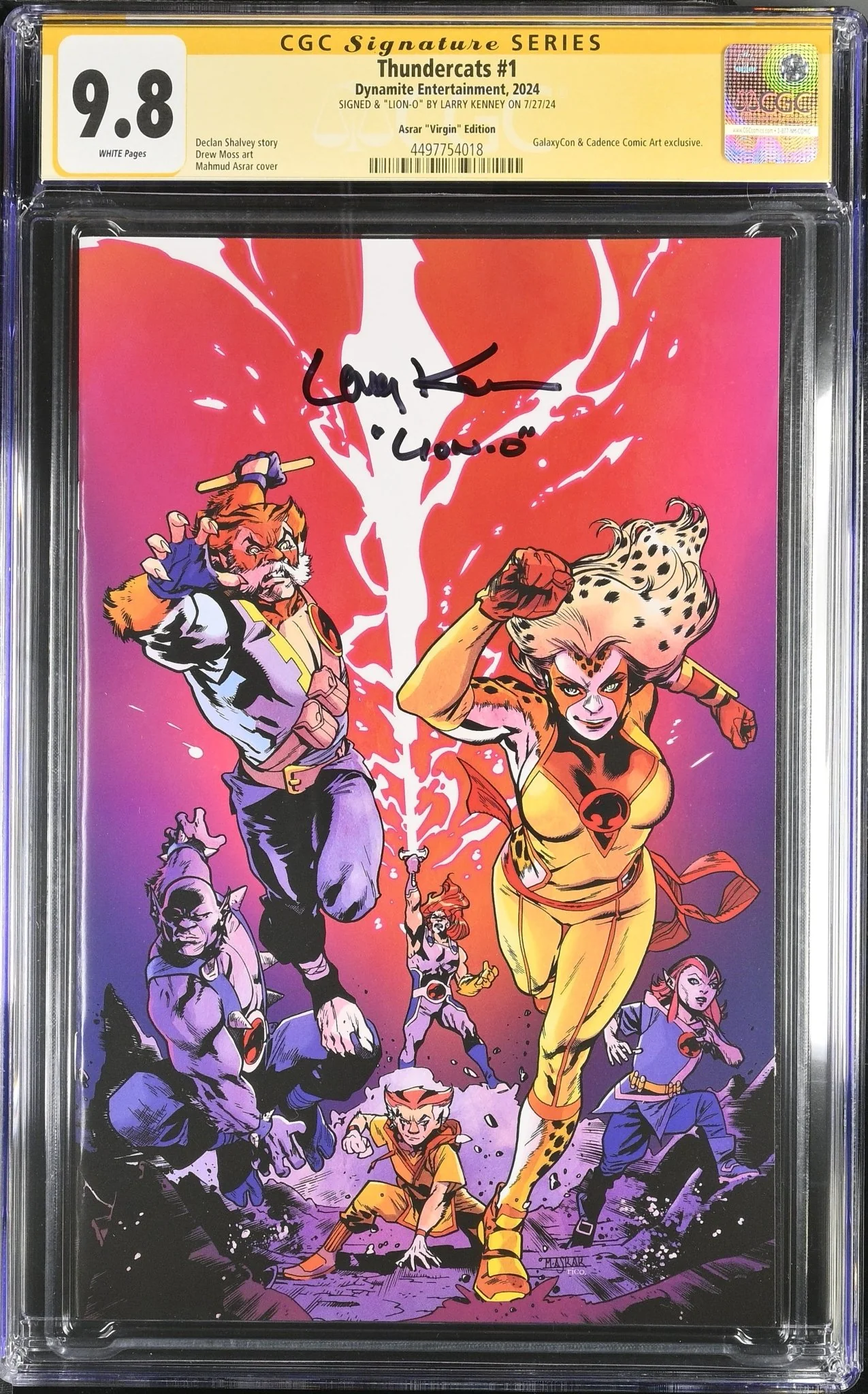 Thundercats #1 Asrar Virgin Variant Cover GalaxyCon Exclusive CGC Signature Series 9.8 Signed Larry Kenney - Image 7