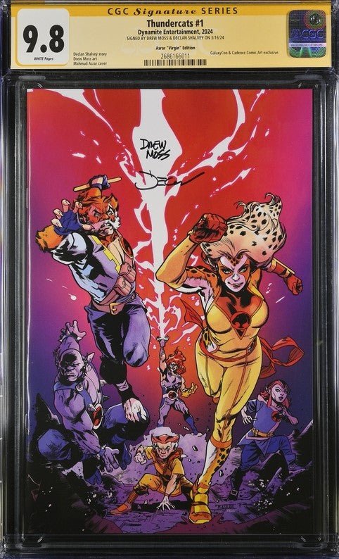 Thundercats #1 Asrar Virgin Variant Cover GalaxyCon Exclusive CGC Signature Series 9.8 x2 Signed Moss, Shalvey - Image 2