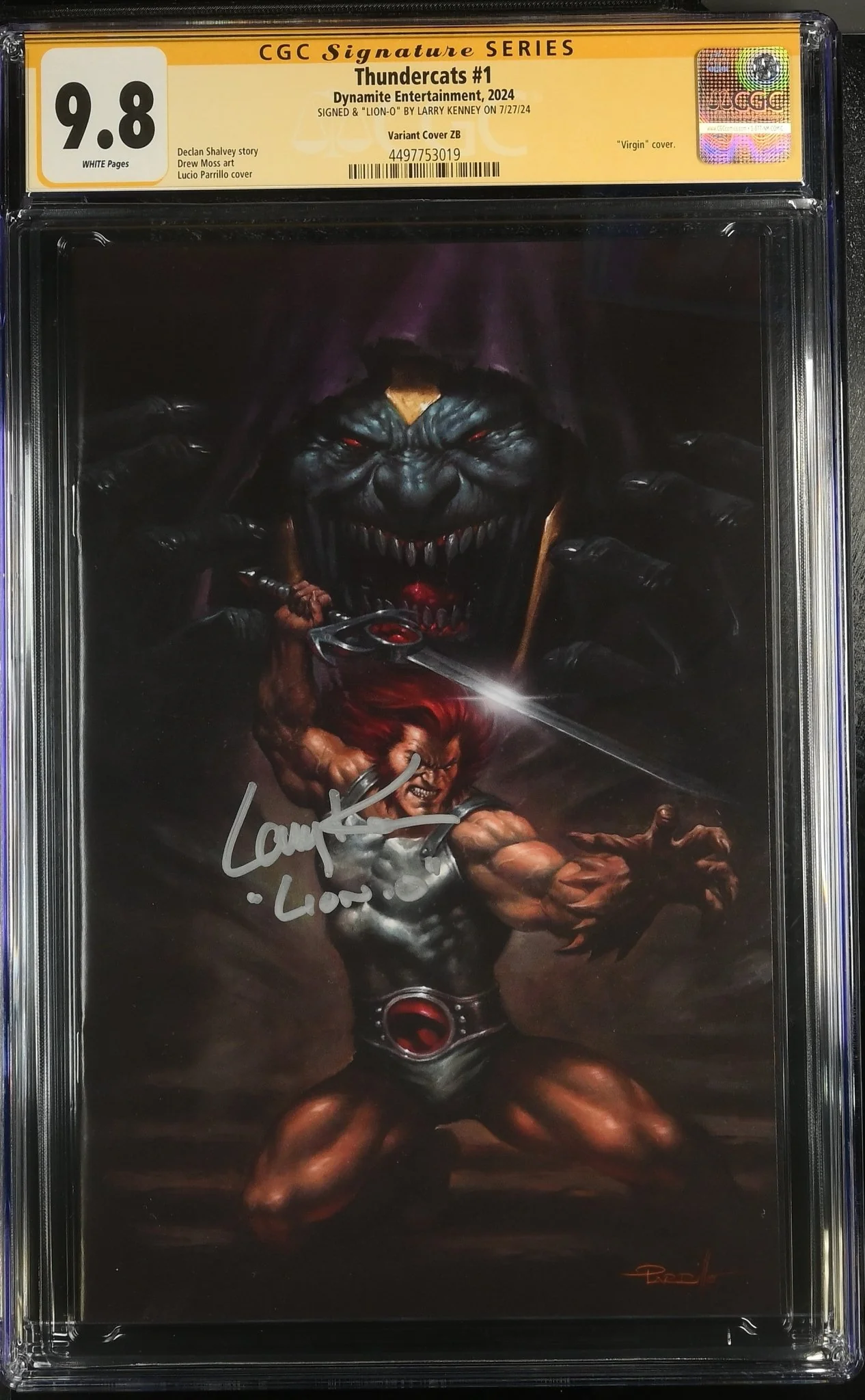 Thundercats #1 Cover ZB 1:200 Parrillo Virgin Variant Cover CGC Signature Series Grade 9.8 Signed By Larry Kenney - Image 3
