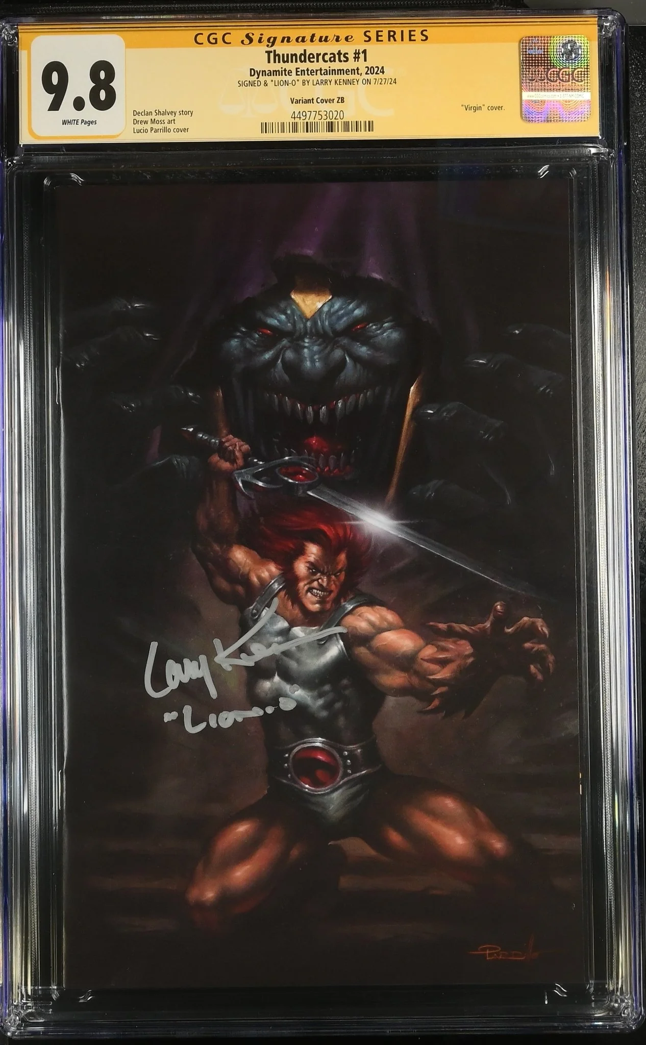 Thundercats #1 Cover ZB 1:200 Parrillo Virgin Variant Cover CGC Signature Series Grade 9.8 Signed By Larry Kenney - Image 5