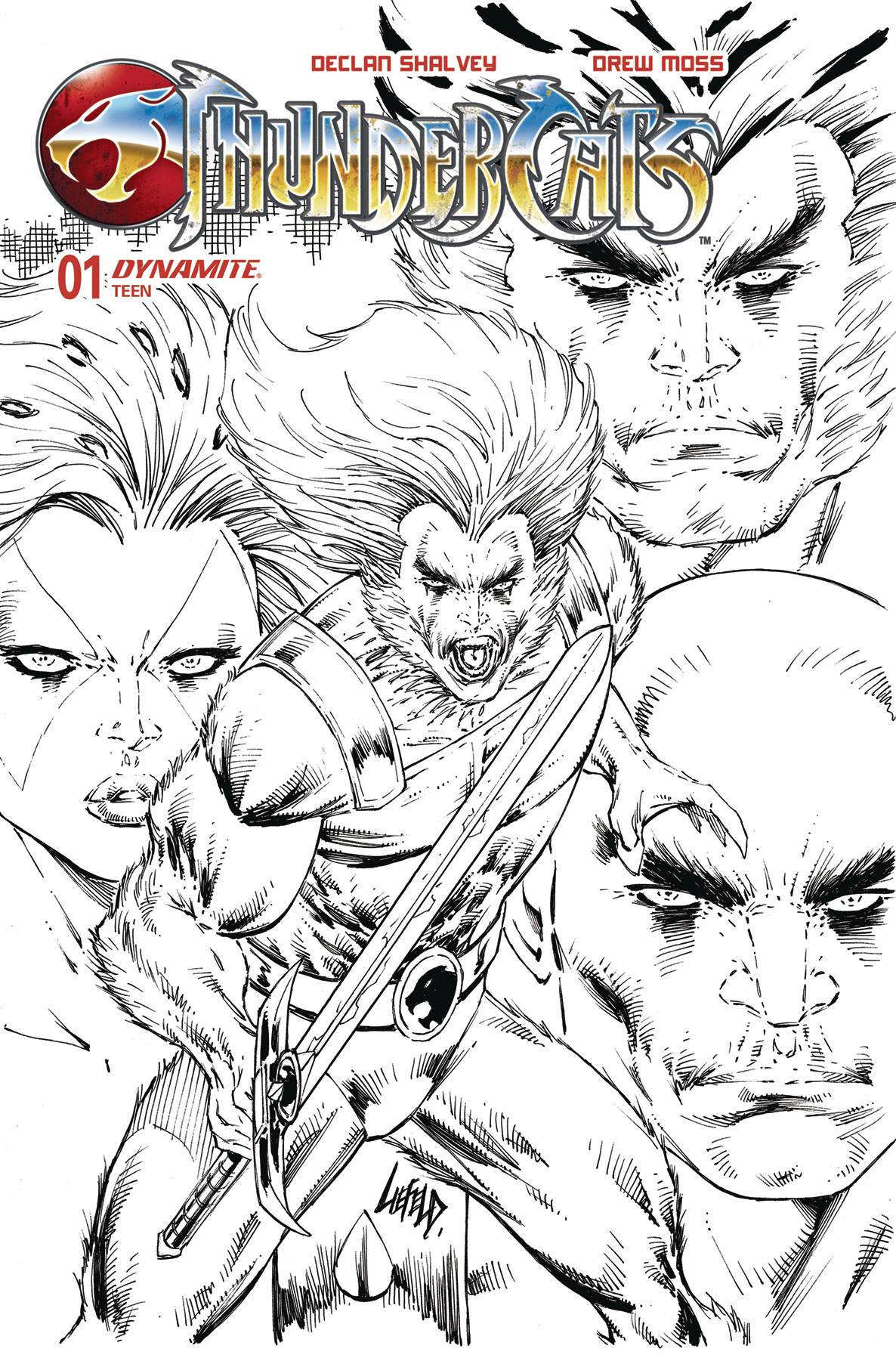 Thundercats #1 Cover ZG 1:10 Rob Liefeld B&W Variant Cover Comic Book - Image 2