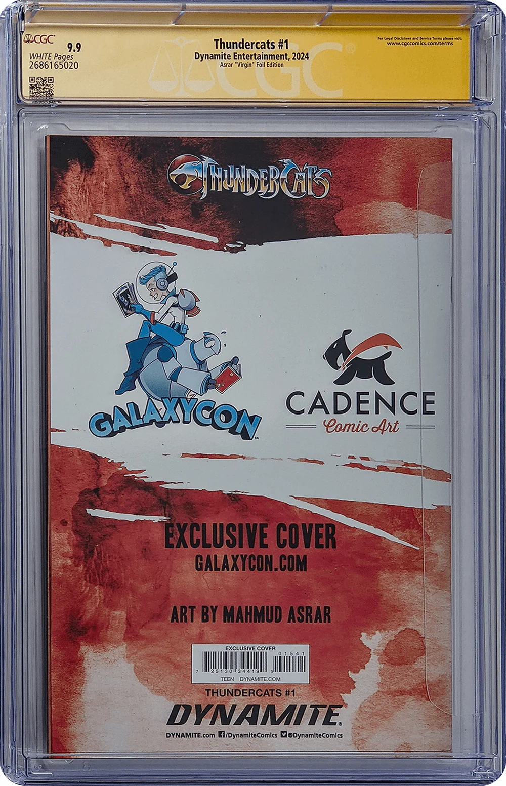 Thundercats #1 Galaxycon Exclusive Asar Virgin Foil Edition Dynamite Comics CGC Signature Series 9.9 MINT x2 Signed Moss, Shalvey - Image 3