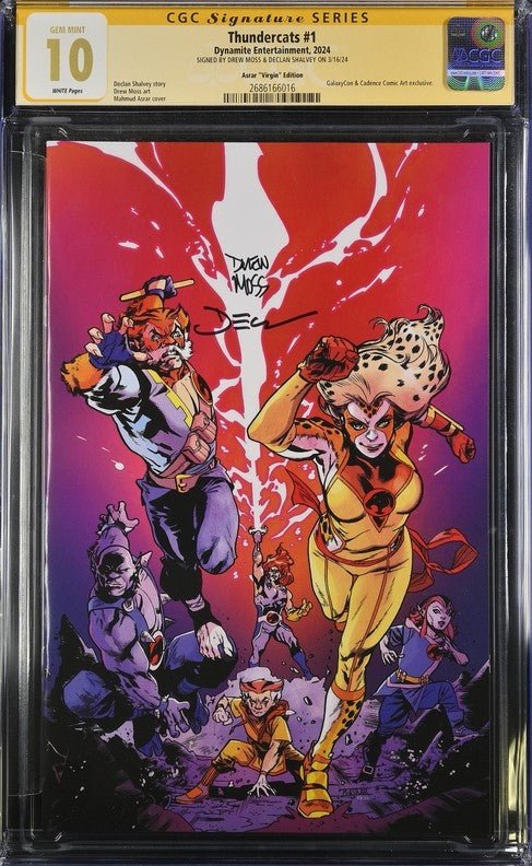 Thundercats #1 GalaxyCon Exclusive Asrar Virgin Edition Dynamite Comics CGC Signature Series 10 Signed Moss, Shalvey - Image 2