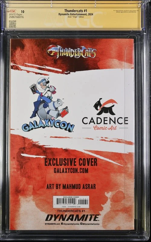 Thundercats #1 GalaxyCon Exclusive Asrar Virgin Edition Dynamite Comics CGC Signature Series 10 Signed Moss, Shalvey - Image 3