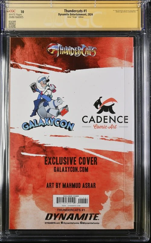 Thundercats #1 GalaxyCon Exclusive Asrar Virgin Edition Dynamite Comics CGC Signature Series 10 Signed Moss, Shalvey - Image 5
