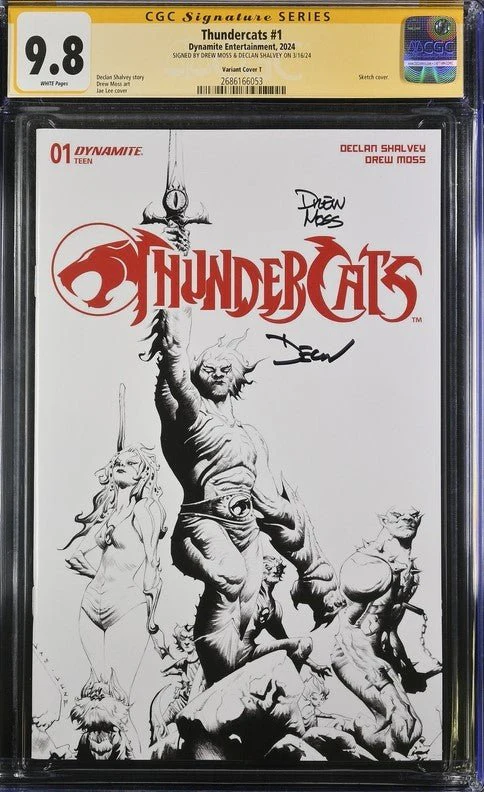Thundercats #1 Sketch Cover Dynamite Comics CGC Signature Series 9.8 Signed Moss, Shalvey - Image 2