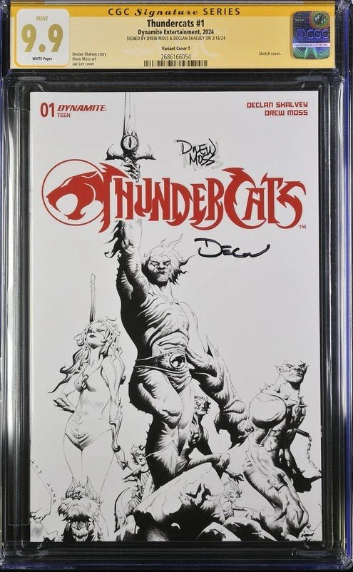 Thundercats #1 Sketch Cover Dynamite Comics CGC Signature Series 9.9 Signed Moss, Shalvey - Image 2