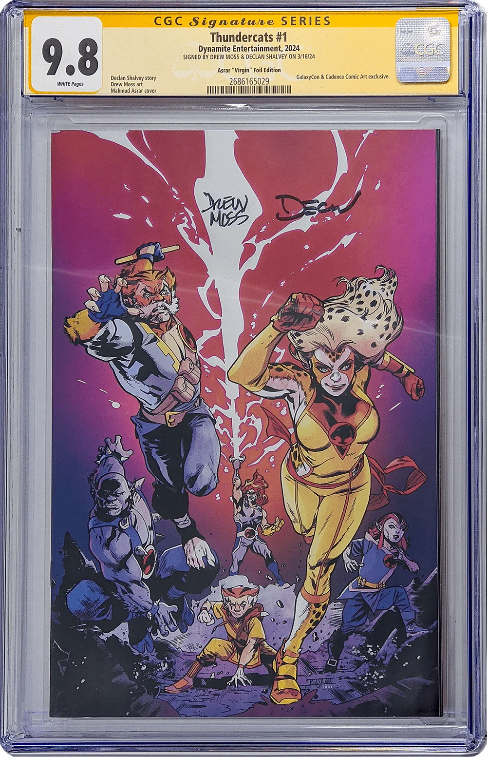 Thundercats #1 Variant Foil Cover Asrar Edition Dynamite Comics CGC Signature Series 9.8 Signed Moss, Shalvey - Image 2