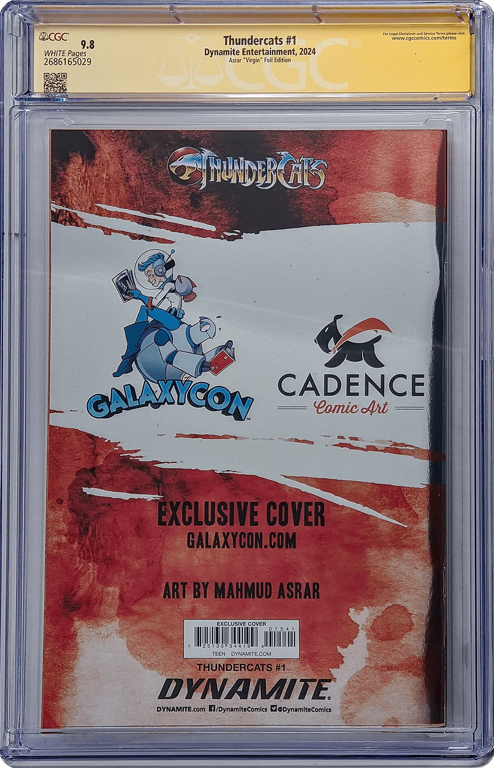 Thundercats #1 Variant Foil Cover Asrar Edition Dynamite Comics CGC Signature Series 9.8 Signed Moss, Shalvey - Image 3