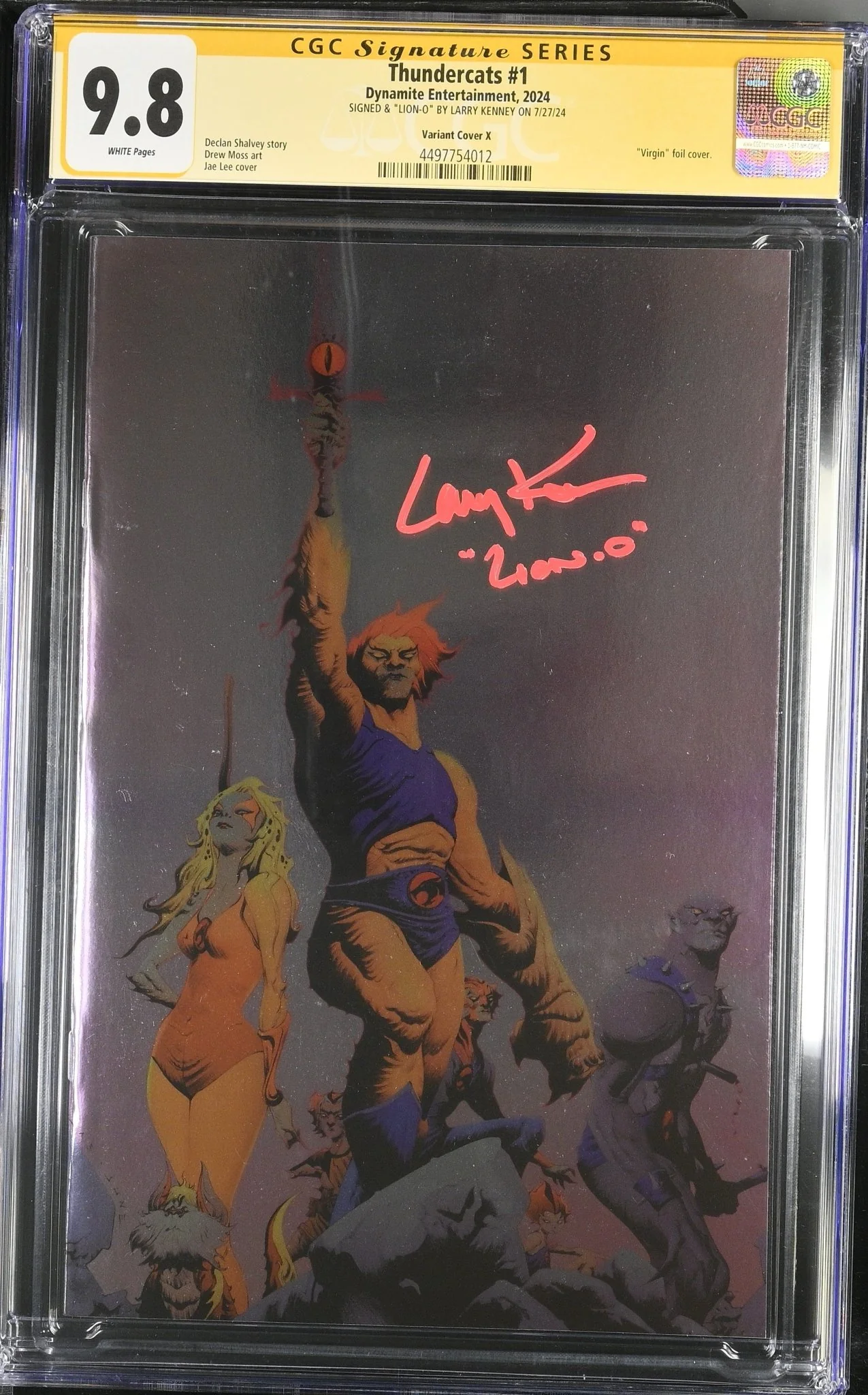 Thundercats #1 Variant Foil Cover X Dynamite Comics CGC Signature Series 9.8 Signed Larry Kenney - Image 2