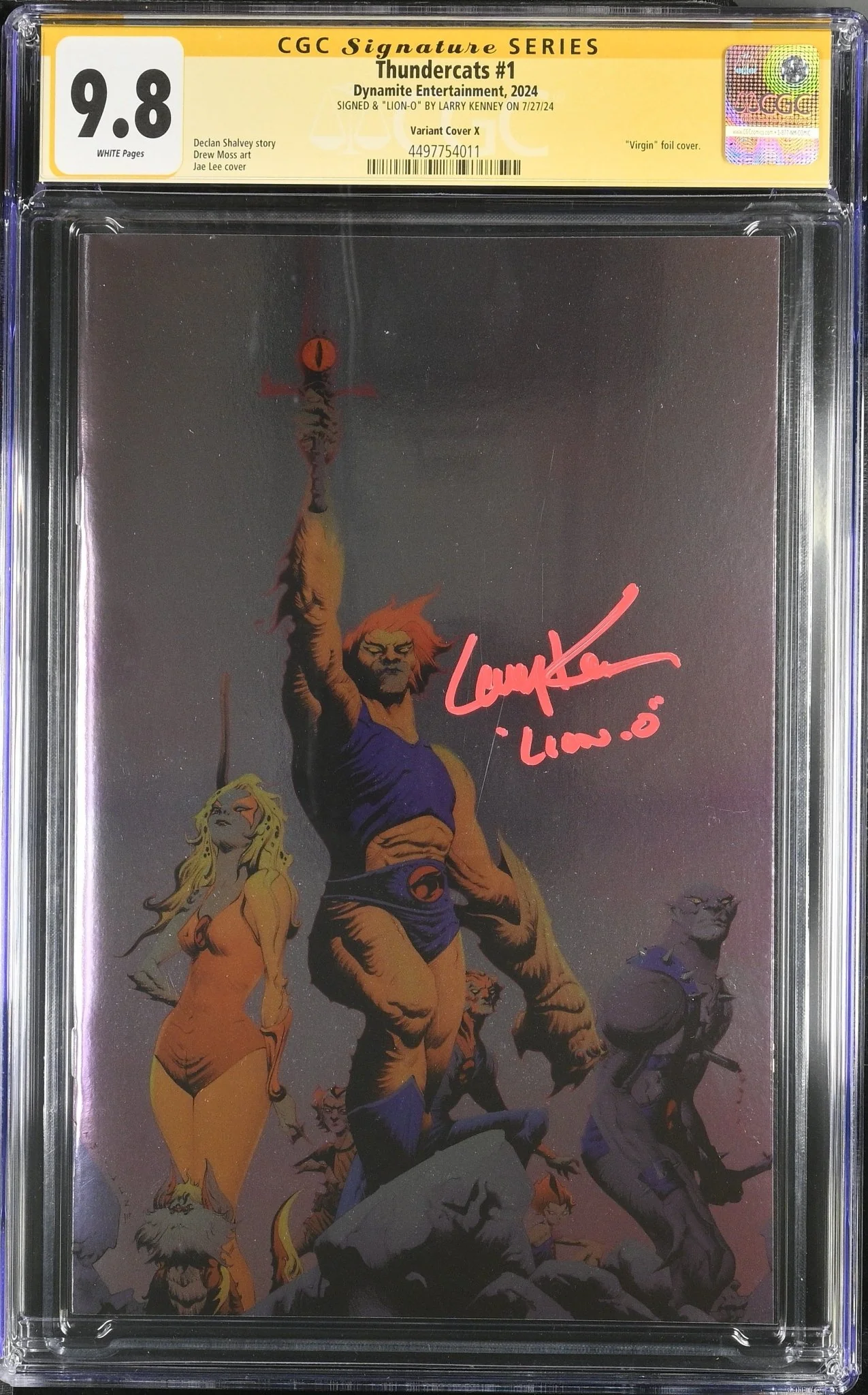 Thundercats #1 Variant Foil Cover X Dynamite Comics CGC Signature Series 9.8 Signed Larry Kenney - Image 3