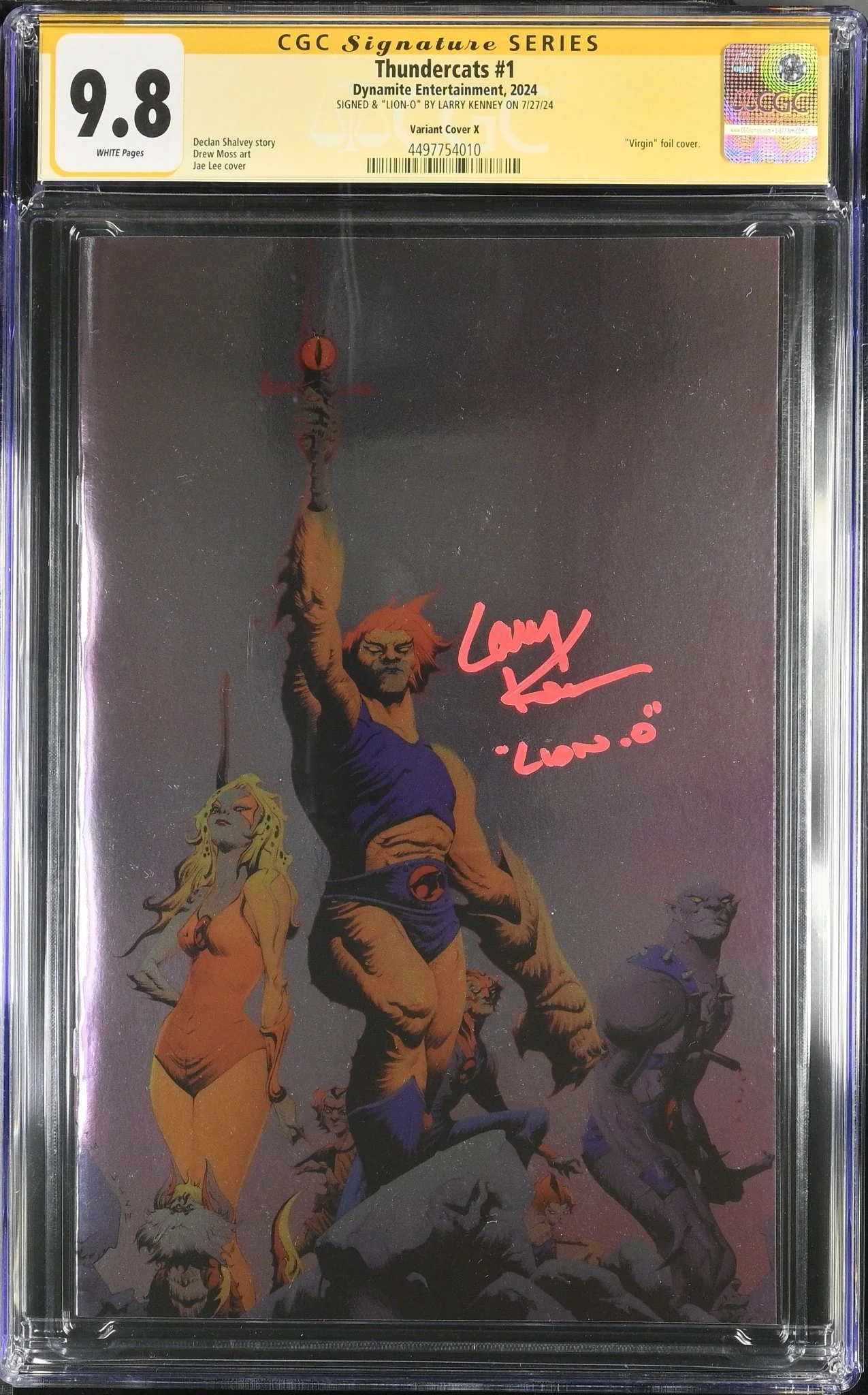 Thundercats #1 Variant Foil Cover X Dynamite Comics CGC Signature Series 9.8 Signed Larry Kenney - Image 4