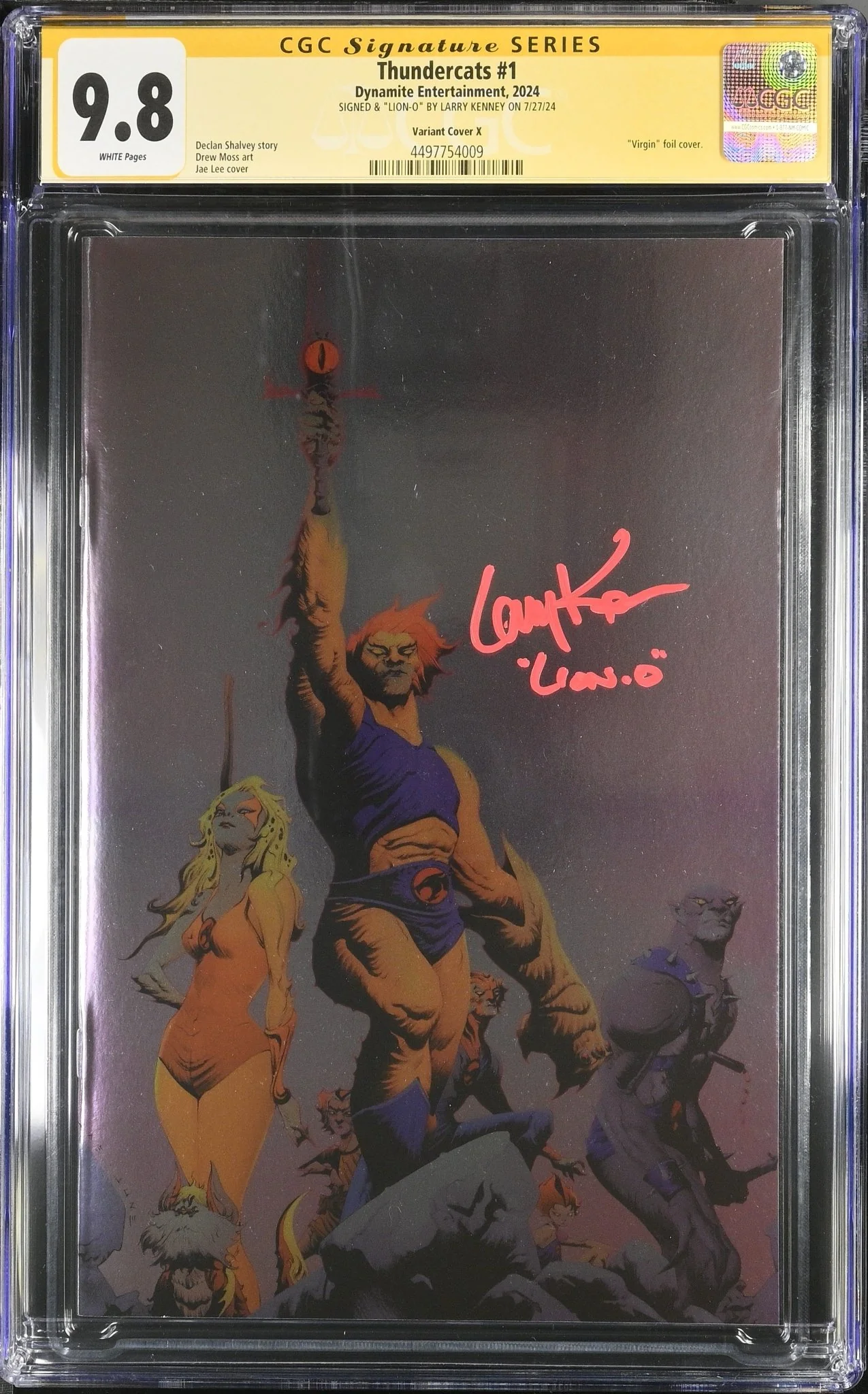 Thundercats #1 Variant Foil Cover X Dynamite Comics CGC Signature Series 9.8 Signed Larry Kenney - Image 5