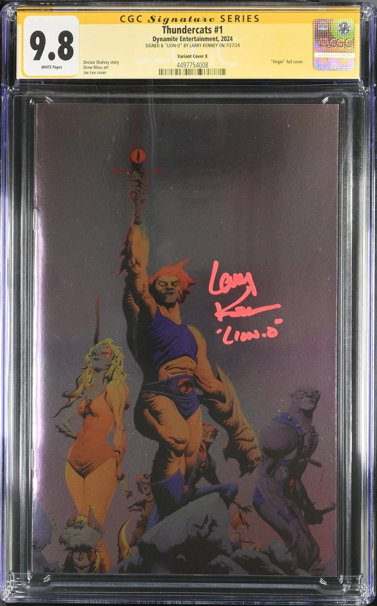 Thundercats #1 Variant Foil Cover X Dynamite Comics CGC Signature Series 9.8 Signed Larry Kenney - Image 6