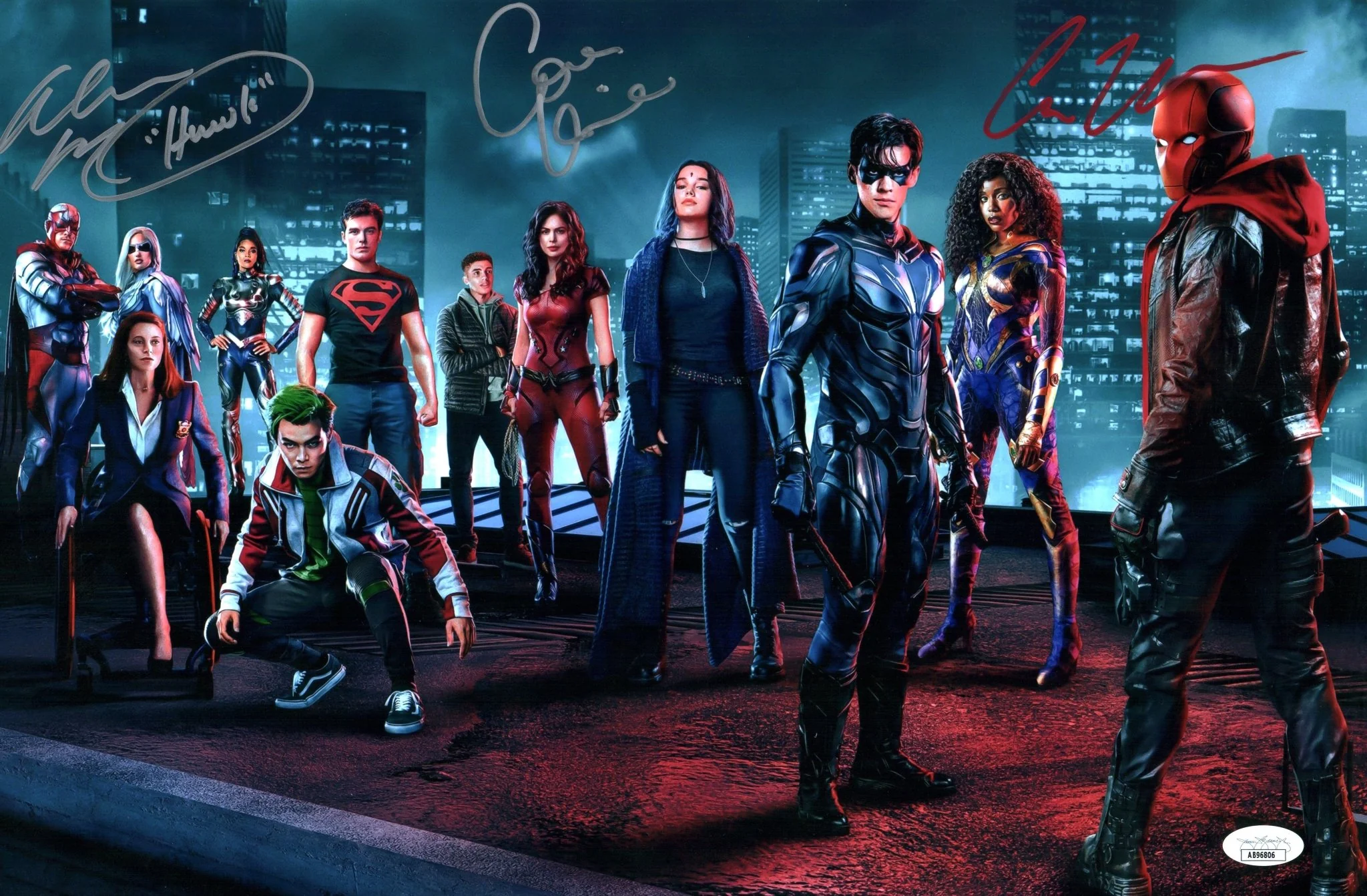 Titans 11x17 Photo Poster Cast x3 Signed Walters Ritchson Leslie JSA Certified Autograph - Image 4