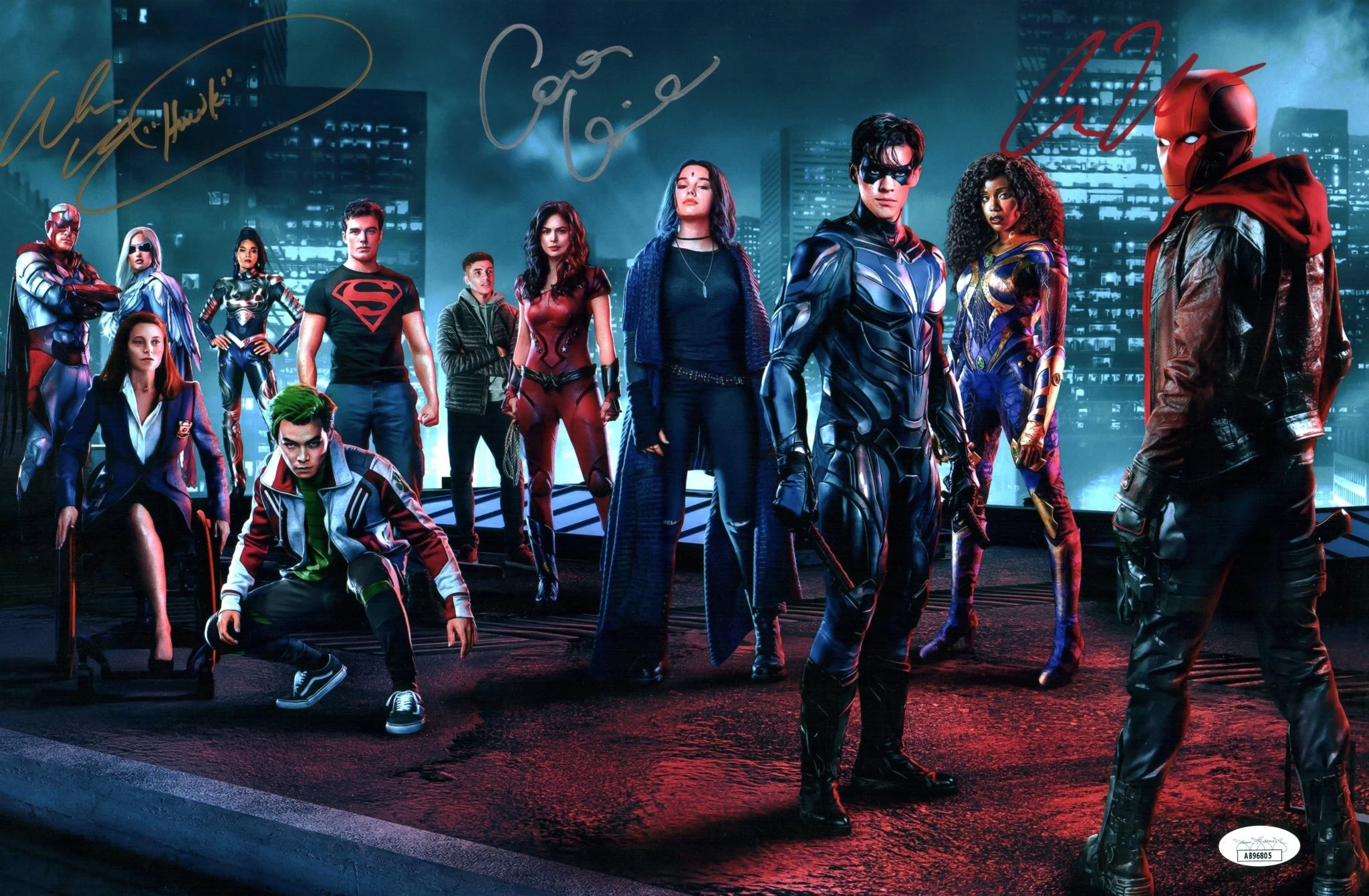 Titans 11x17 Photo Poster Cast x3 Signed Walters Ritchson Leslie JSA Certified Autograph - Image 5