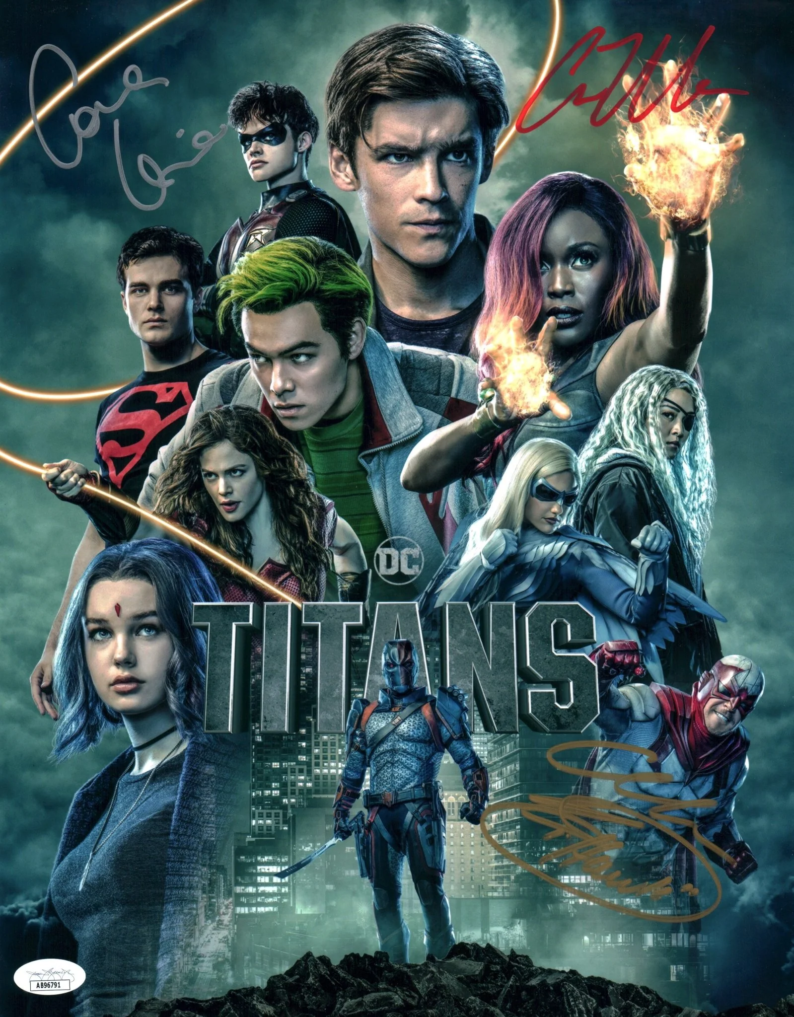Titans 11x14 Cast Photo Poster x3 Signed Walters Ritchson Leslie JSA Certified Autograph - Image 2