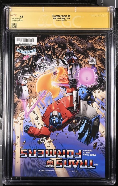 Transformers #1 GalaxyCon Exclusive Cover B IDW CGC Signature Series 9.8 Signed Cullen, Welker - Image 11