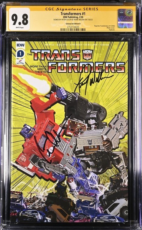 Transformers #1 GalaxyCon Exclusive Cover B IDW CGC Signature Series 9.8 Signed Cullen, Welker - Image 2