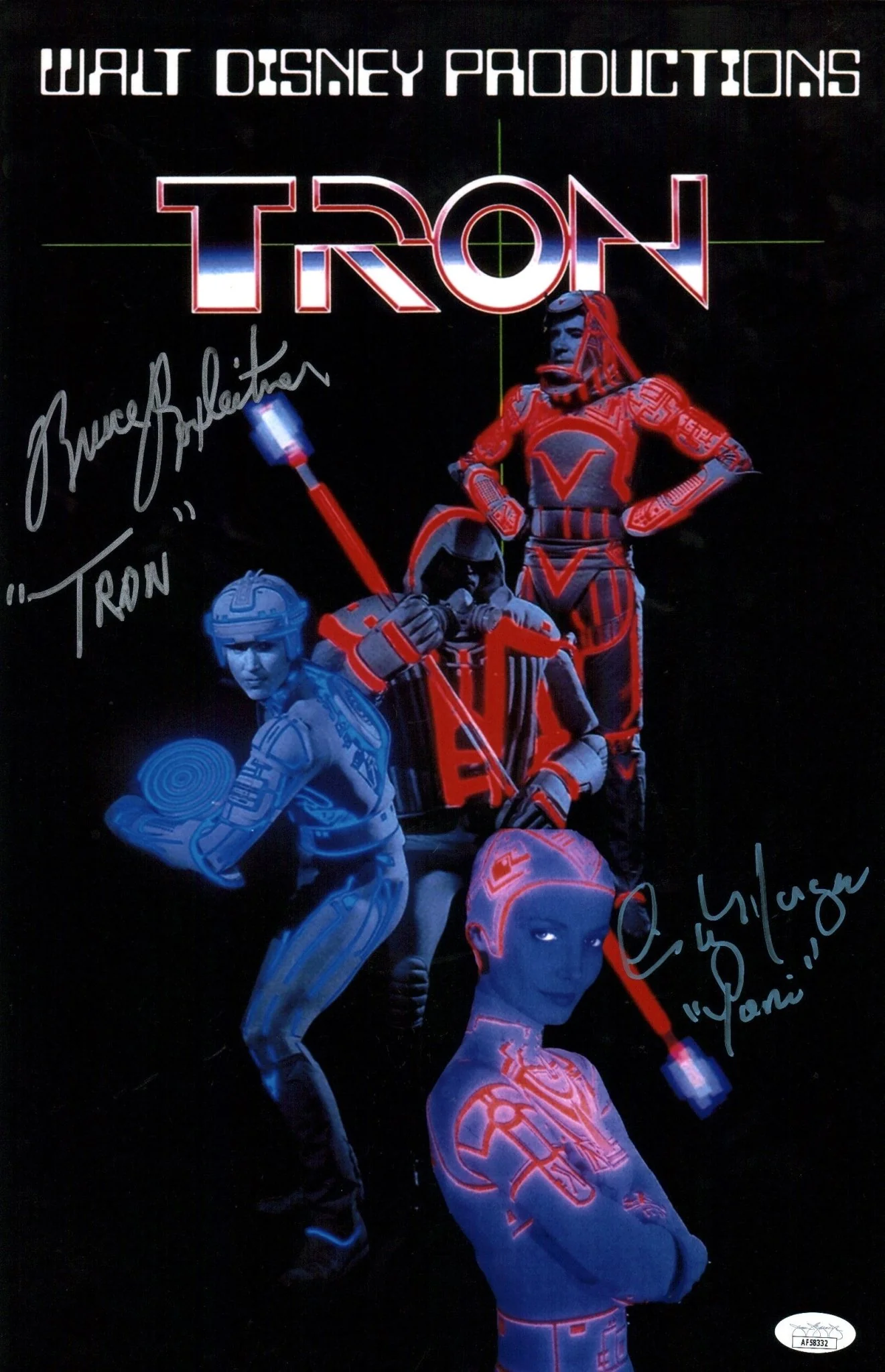 TRON 11x17 Cast x2 Photo Poster Signed Boxleitner, Morgan JSA Certified Autograph - Image 2