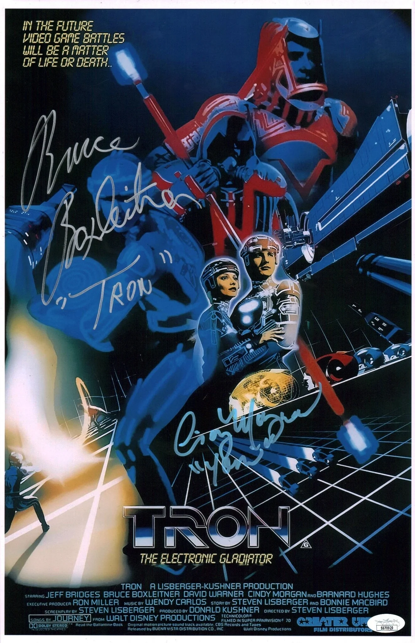 TRON 11x17 Cast x2 Photo Poster Signed Boxleitner Morgan JSA Certified Autograph - Image 4