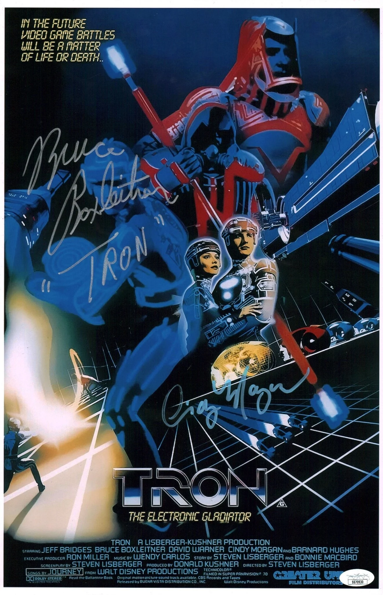 TRON 11x17 Cast x2 Photo Poster Signed Boxleitner Morgan JSA Certified Autograph - Image 5