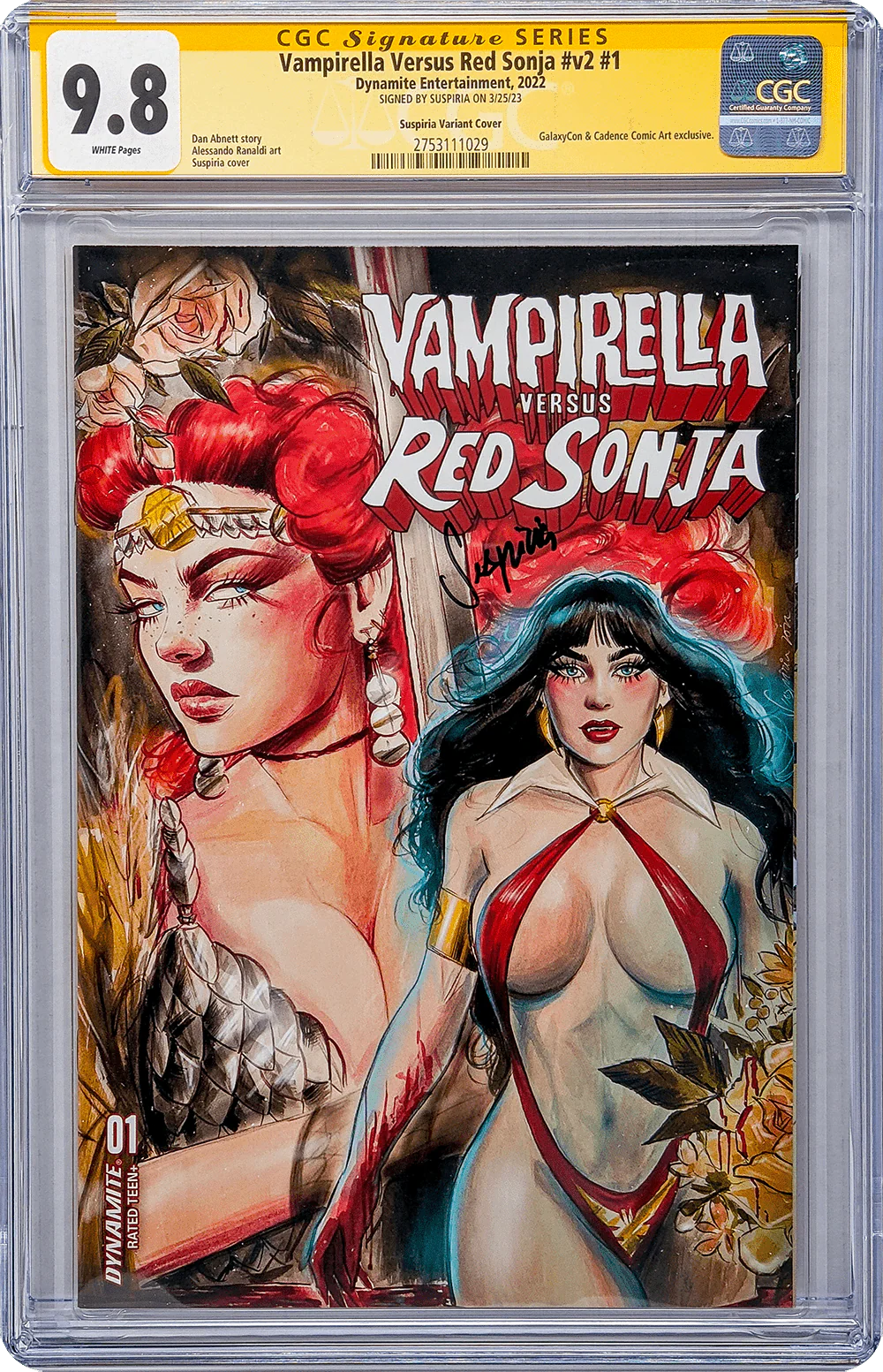 Vampirella Vs. Red Sonja #v2 #1 GalaxyCon Variant CGC Signature Series 9.8 Signed Suspiria - Image 12