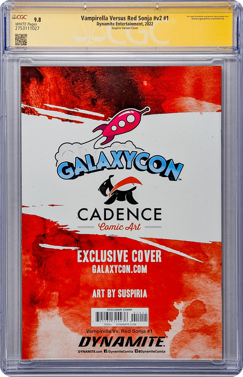 Vampirella Vs. Red Sonja #v2 #1 GalaxyCon Variant CGC Signature Series 9.8 Signed Suspiria - Image 3