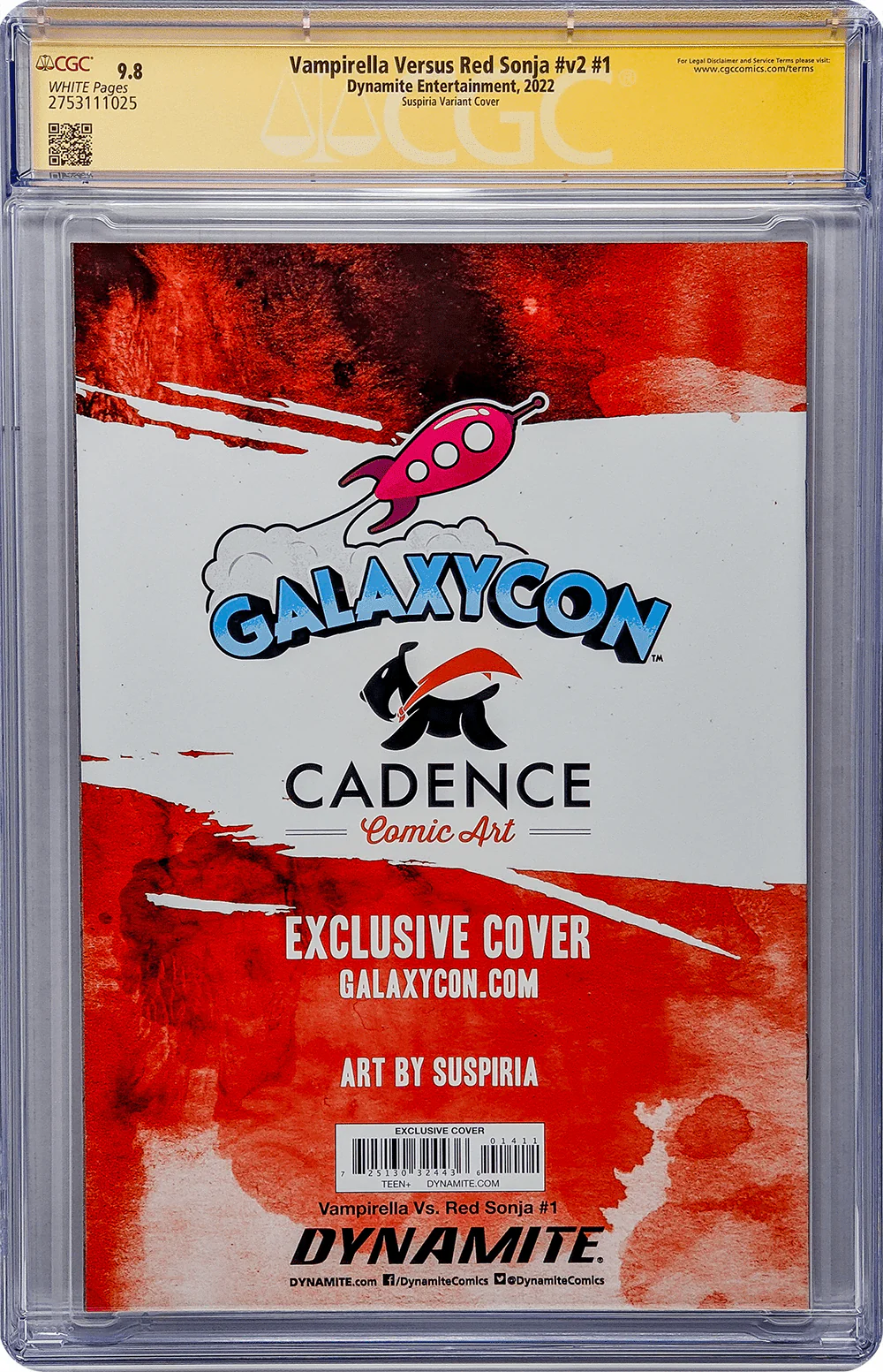 Vampirella Vs. Red Sonja #v2 #1 GalaxyCon Variant CGC Signature Series 9.8 Signed Suspiria - Image 5
