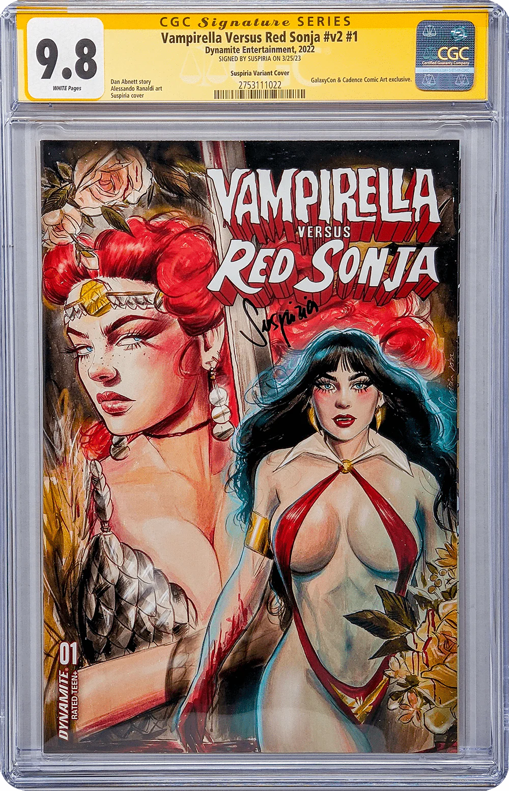 Vampirella Vs. Red Sonja #v2 #1 GalaxyCon Variant CGC Signature Series 9.8 Signed Suspiria - Image 6