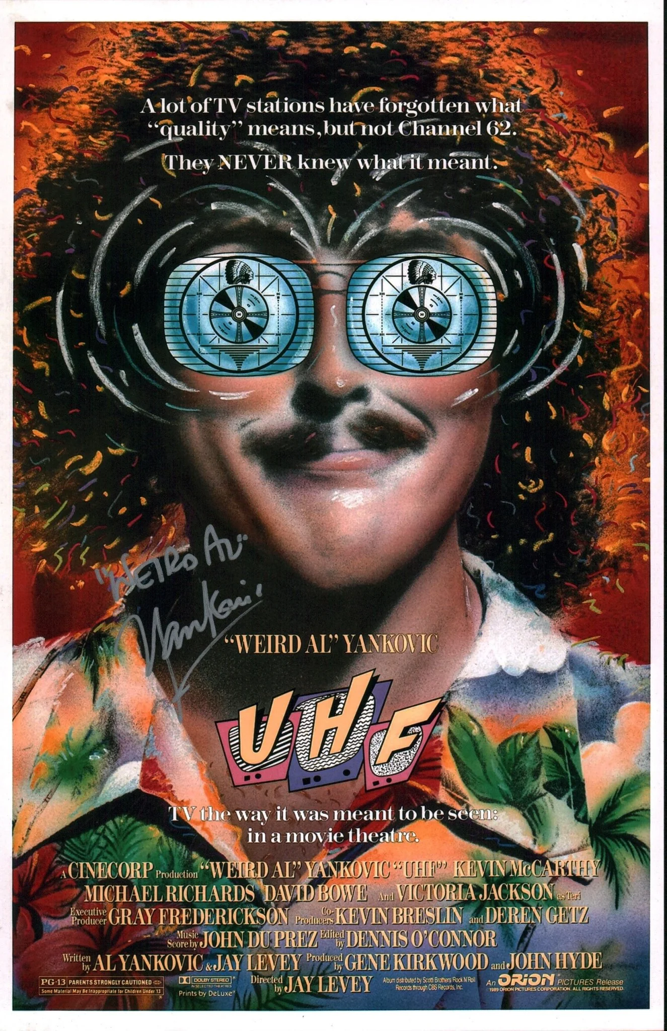 Weird Al Yankovic UHF 11x17 Photo Poster JSA Certified Autograph - Image 2